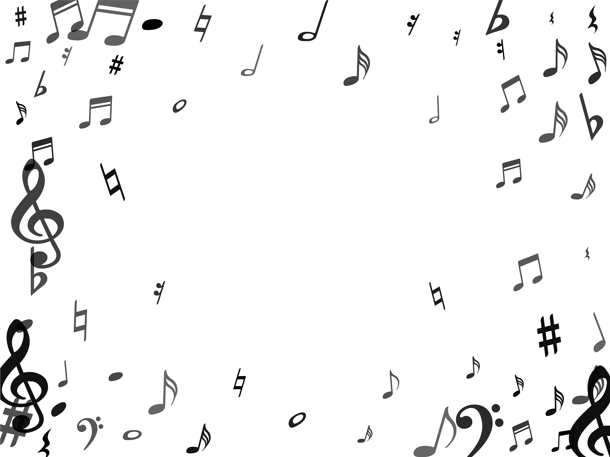 flying musical notes isolated holiday background