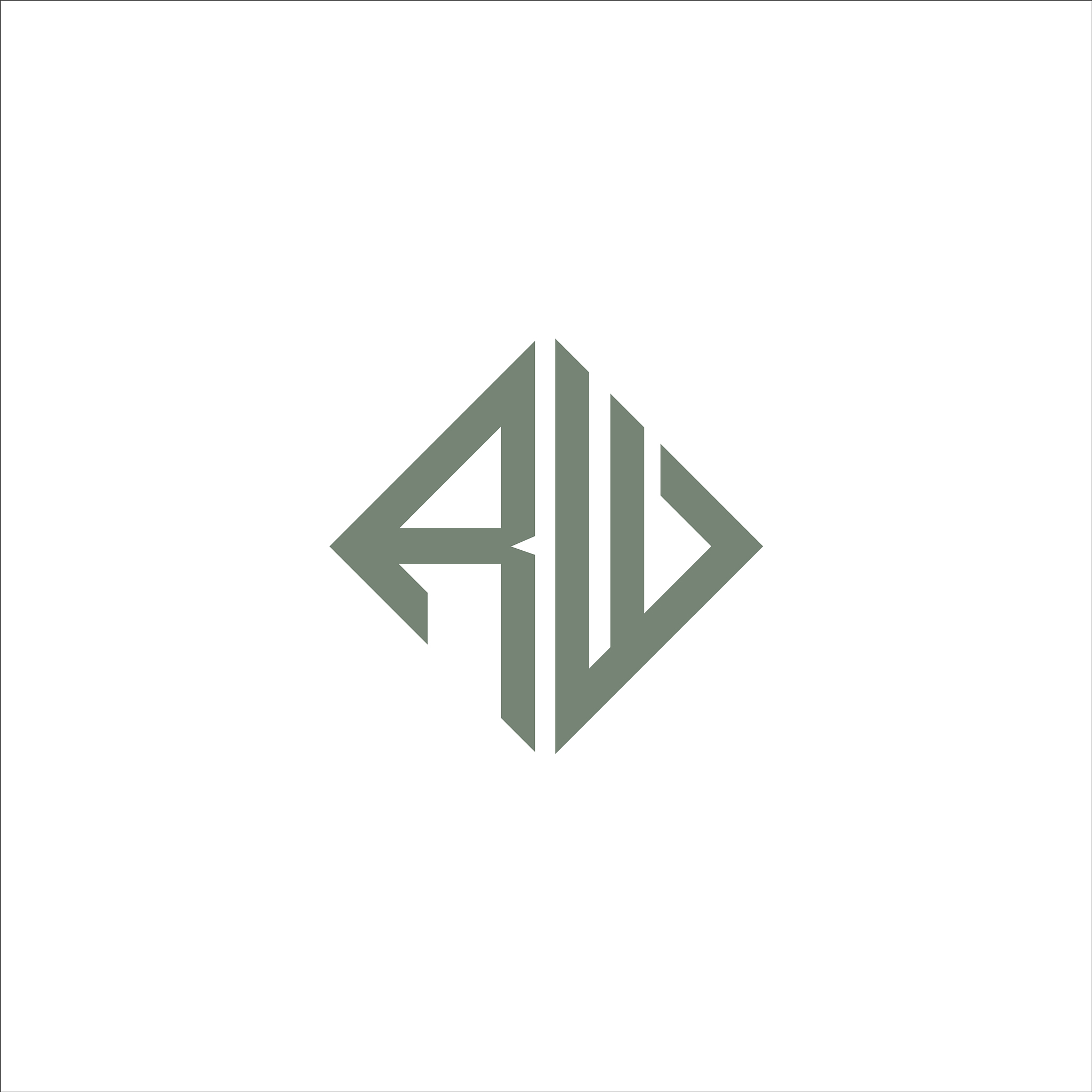 initial letter rw or wr logo design template