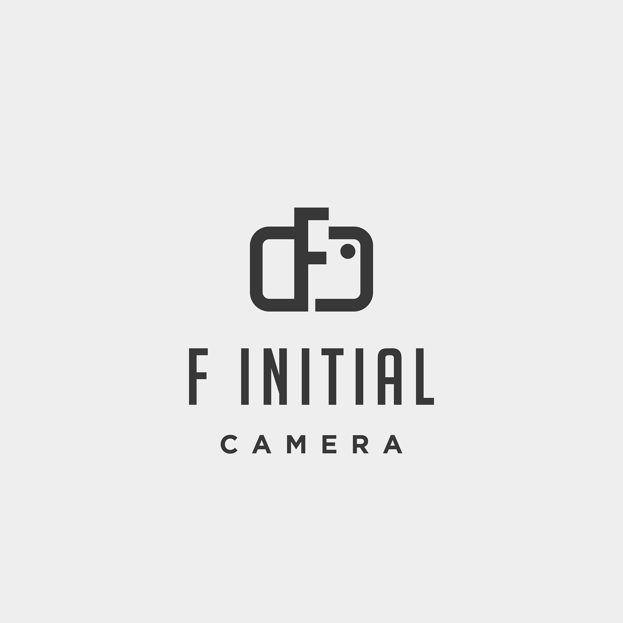 f initial photography logo template design