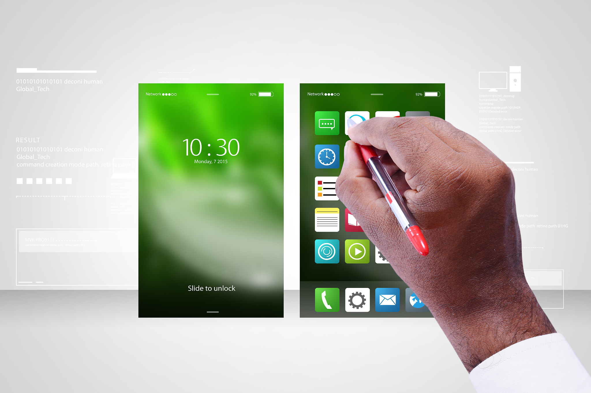 man choose the  app icons