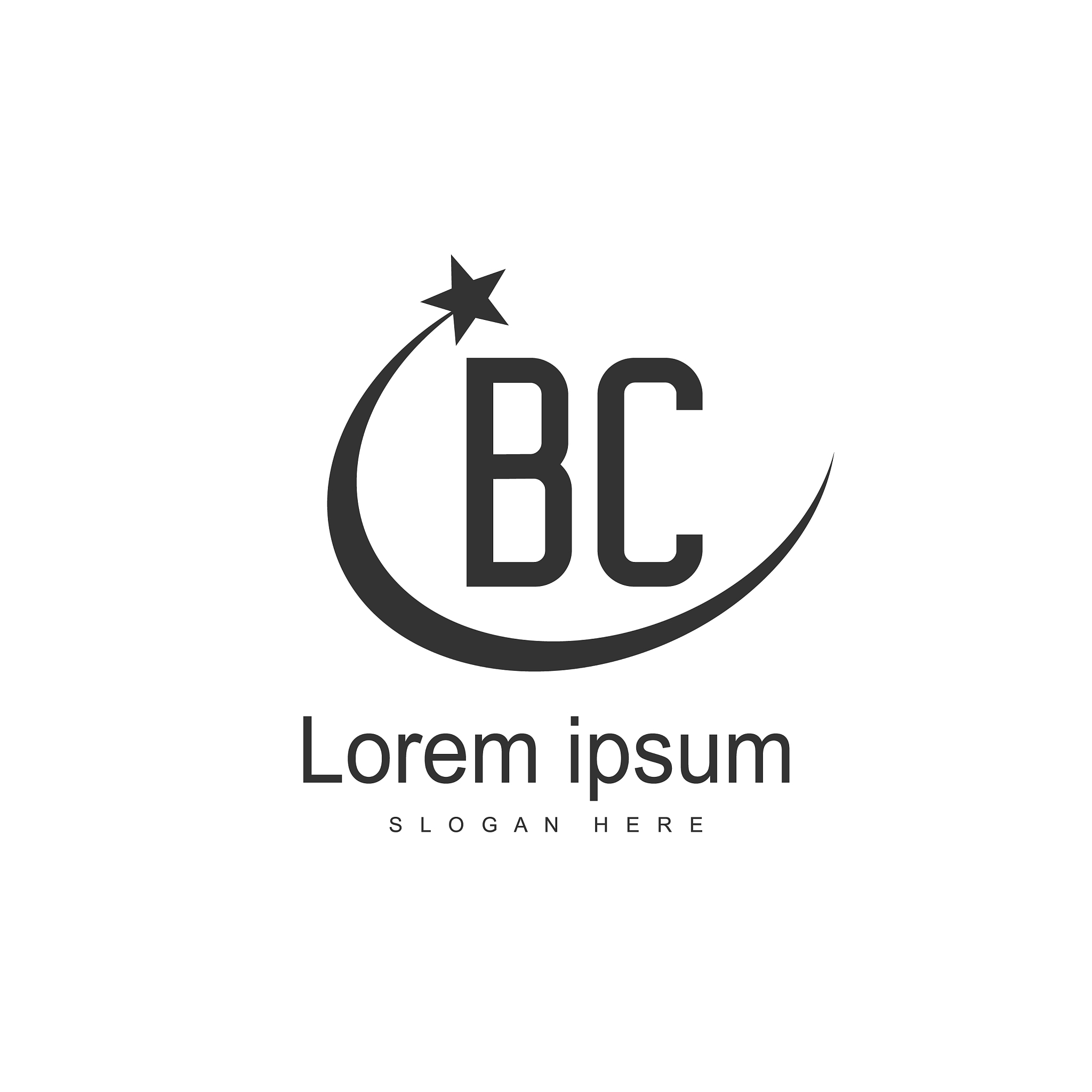 letter logo bc template design