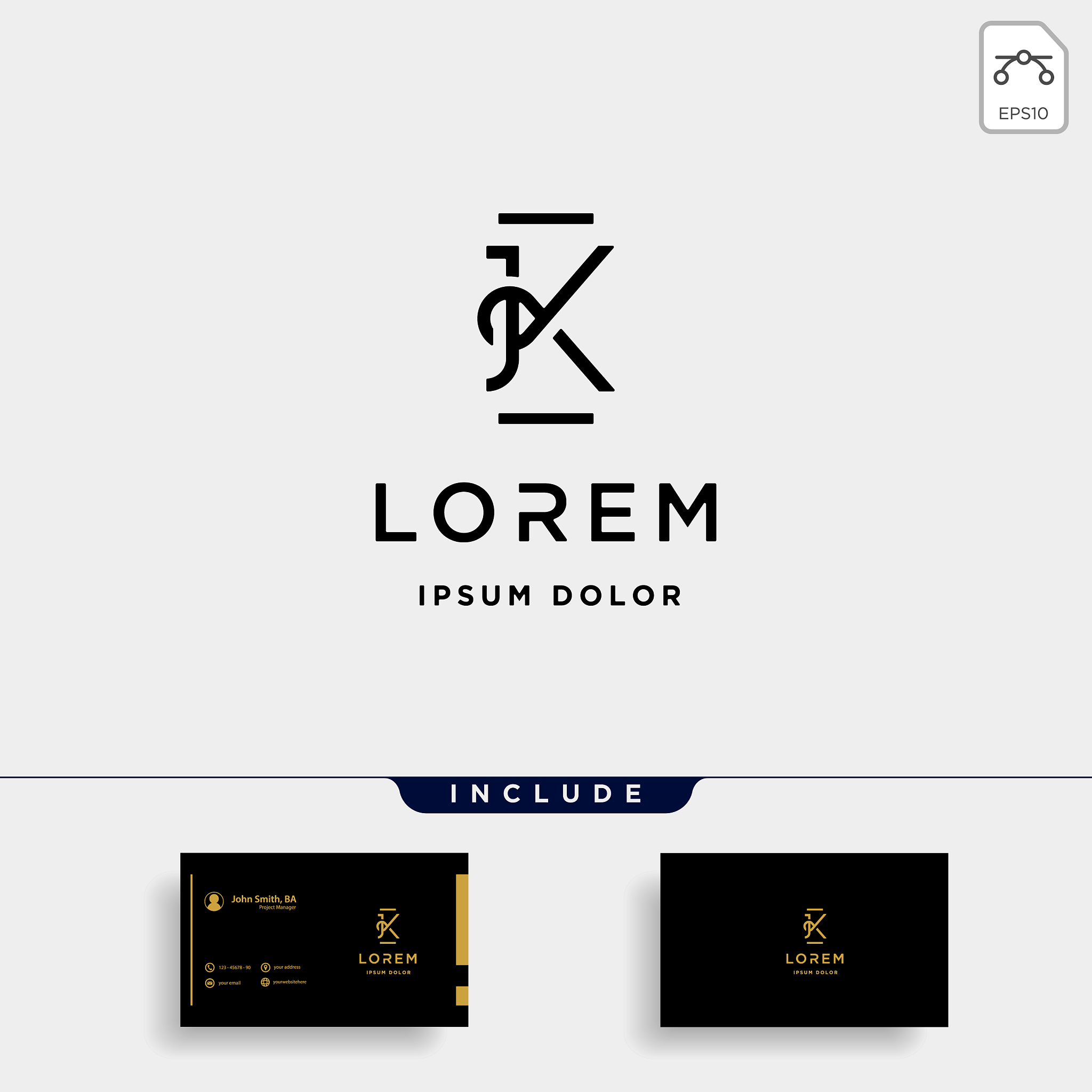 jk k letter linked luxury premium logo