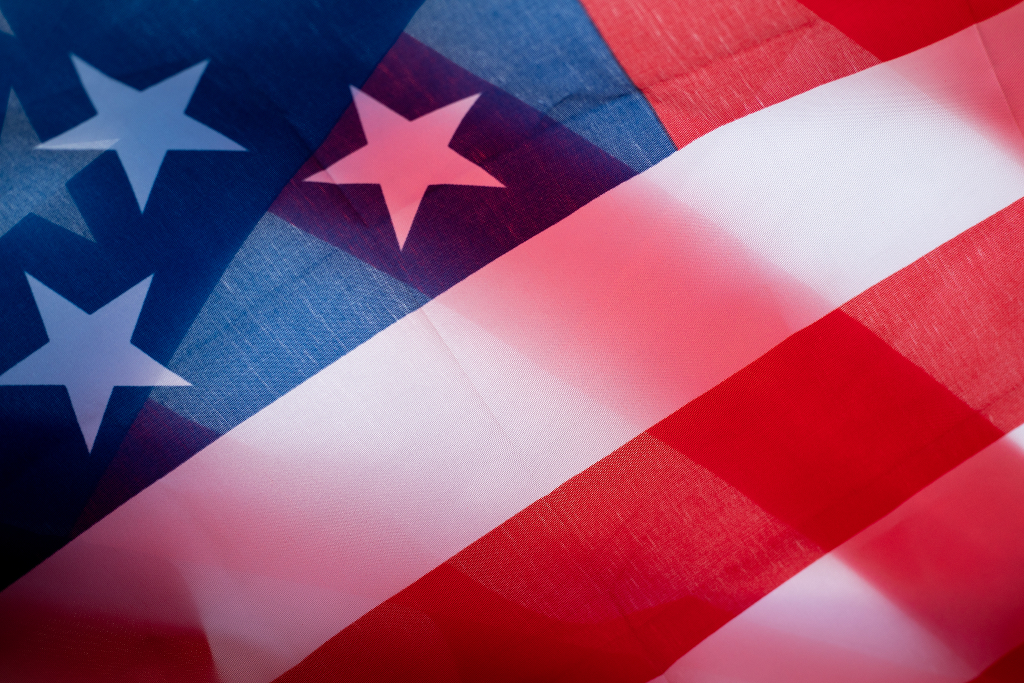 beautifully waving star and striped american flag.