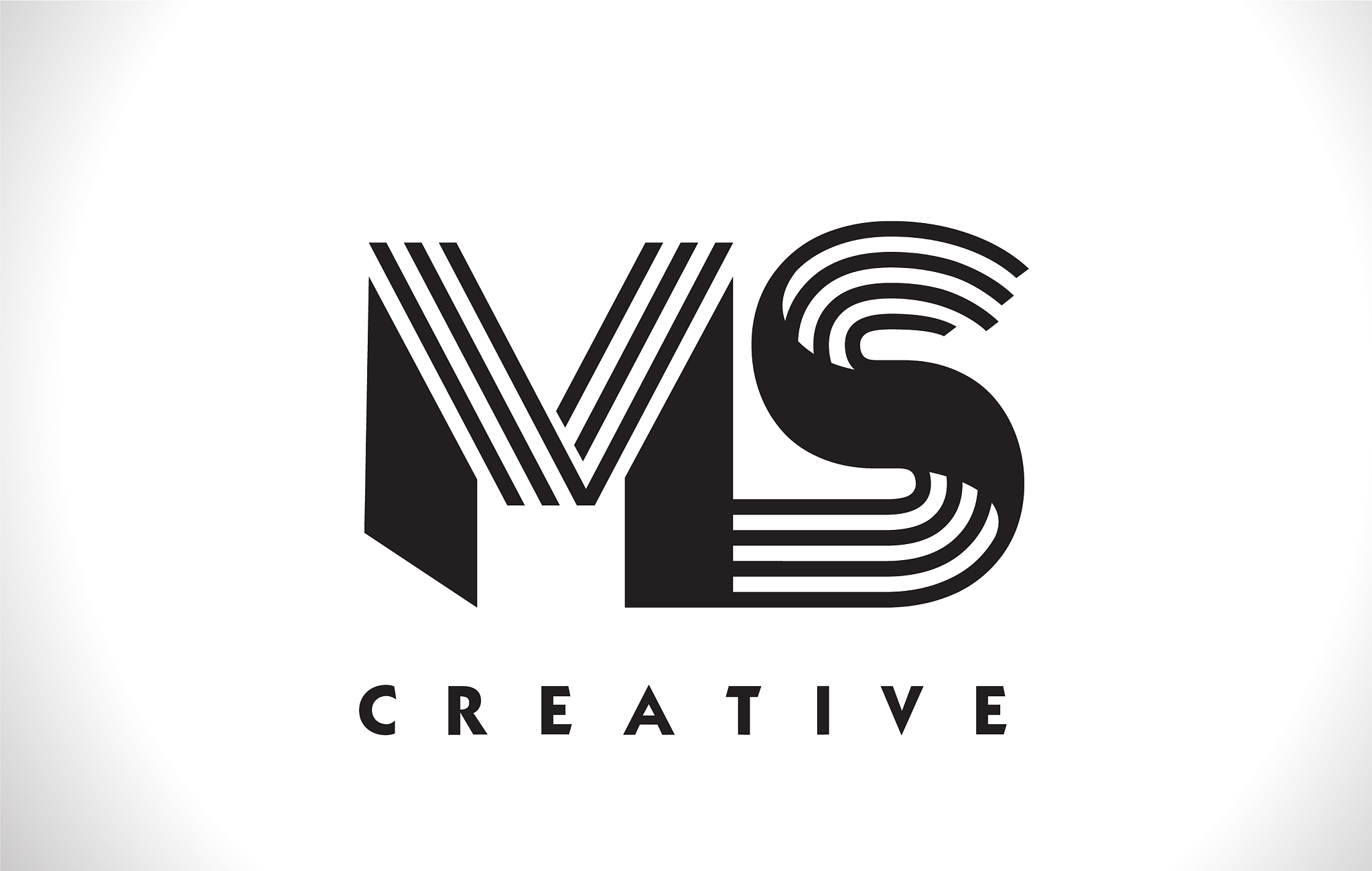 ms logo letter with black lines design line letter