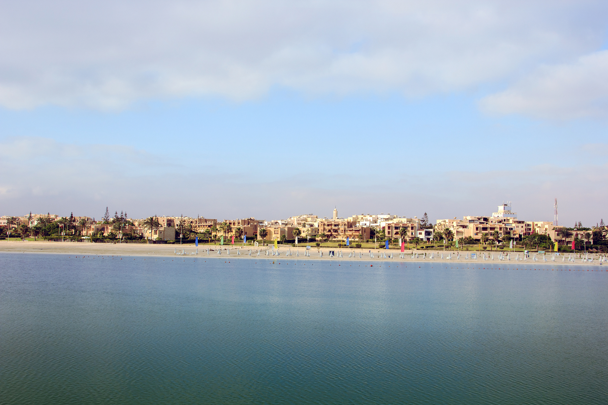 sea beach and houses in resorts