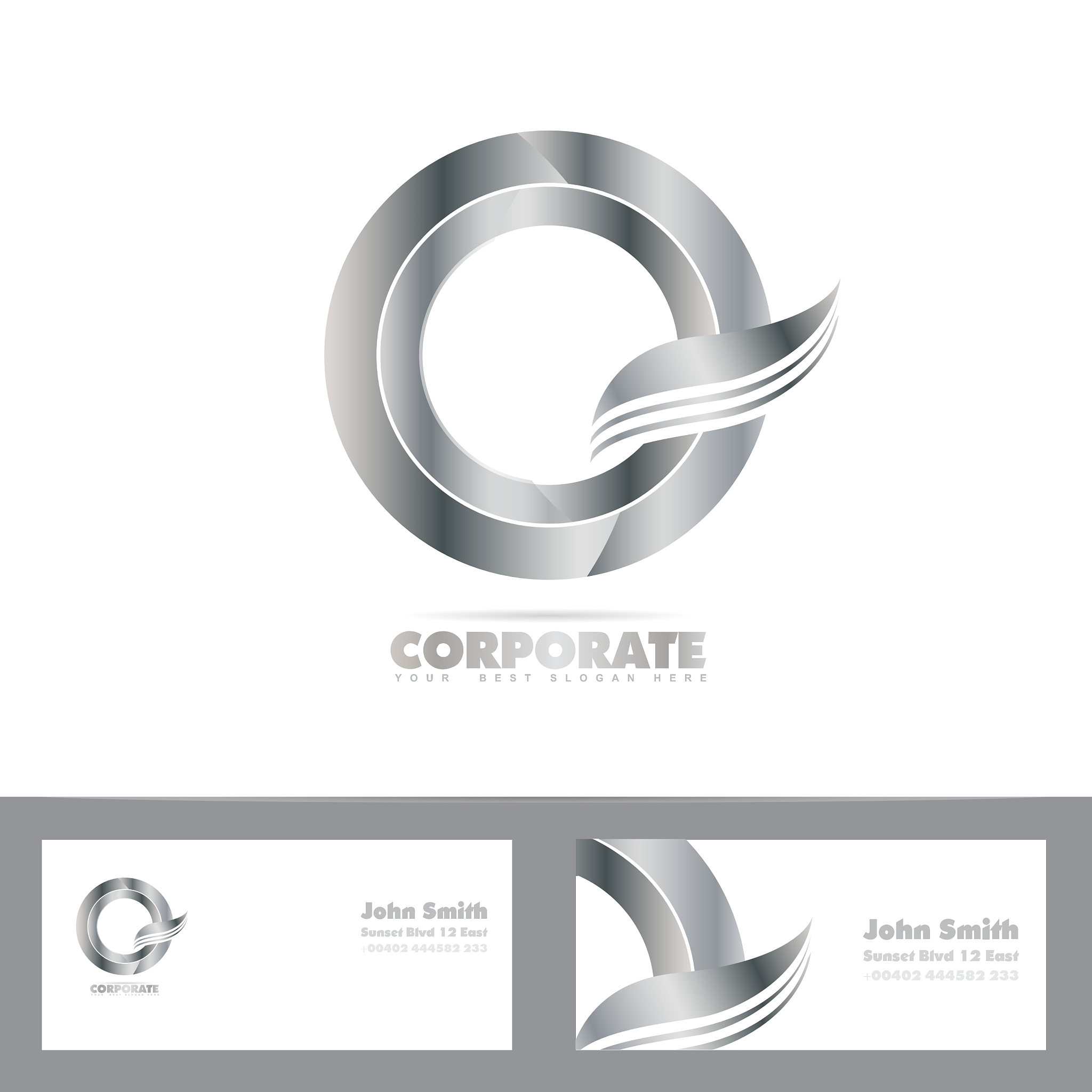 silver 3d circle logo