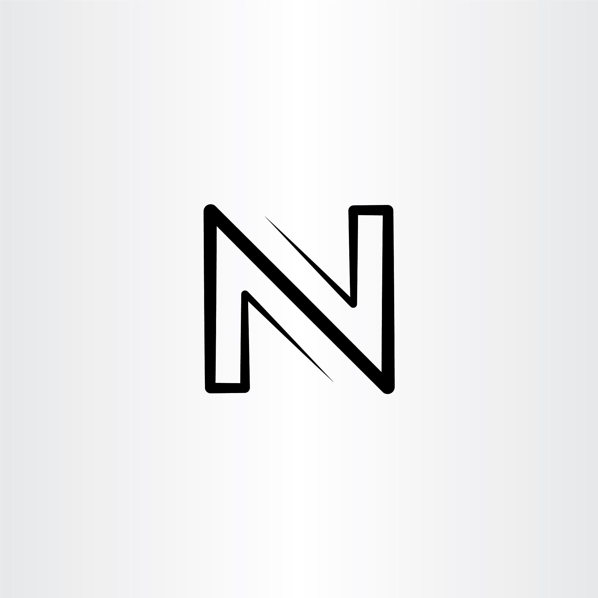 black letter logo n sign icon element