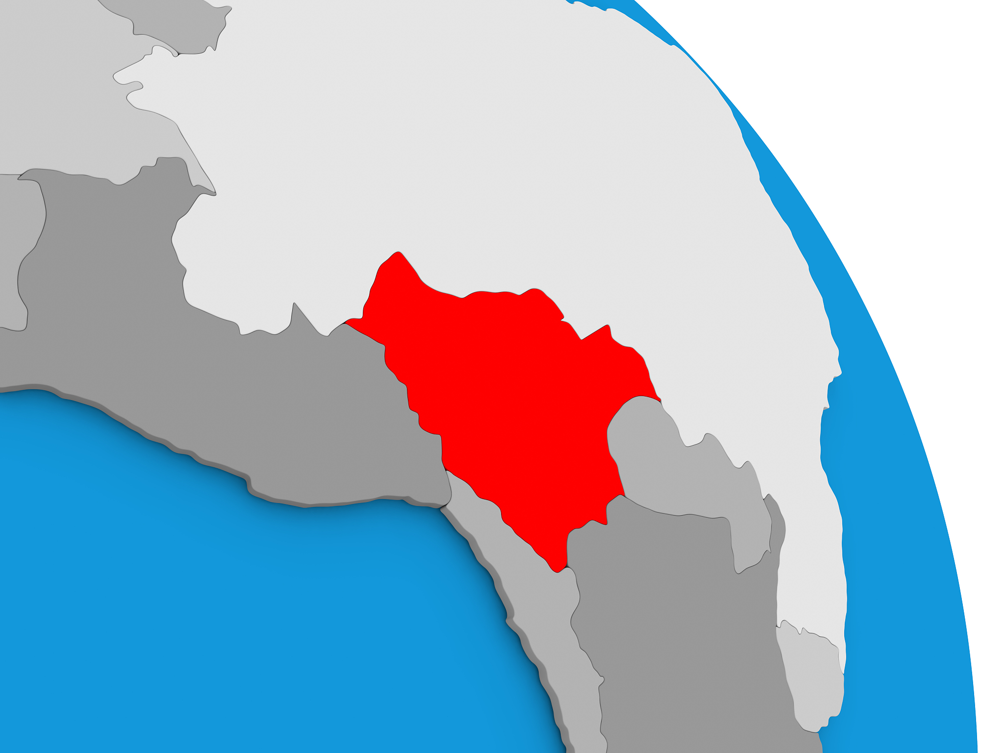 bolivia on globe