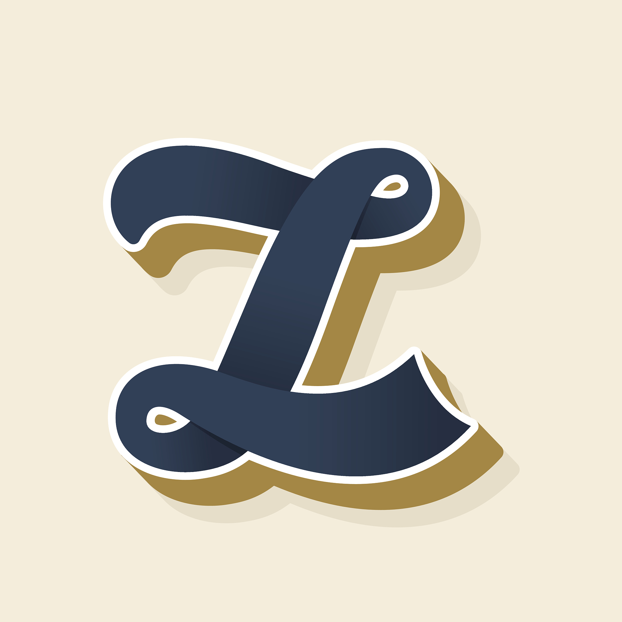 z letter icon in vintage style.