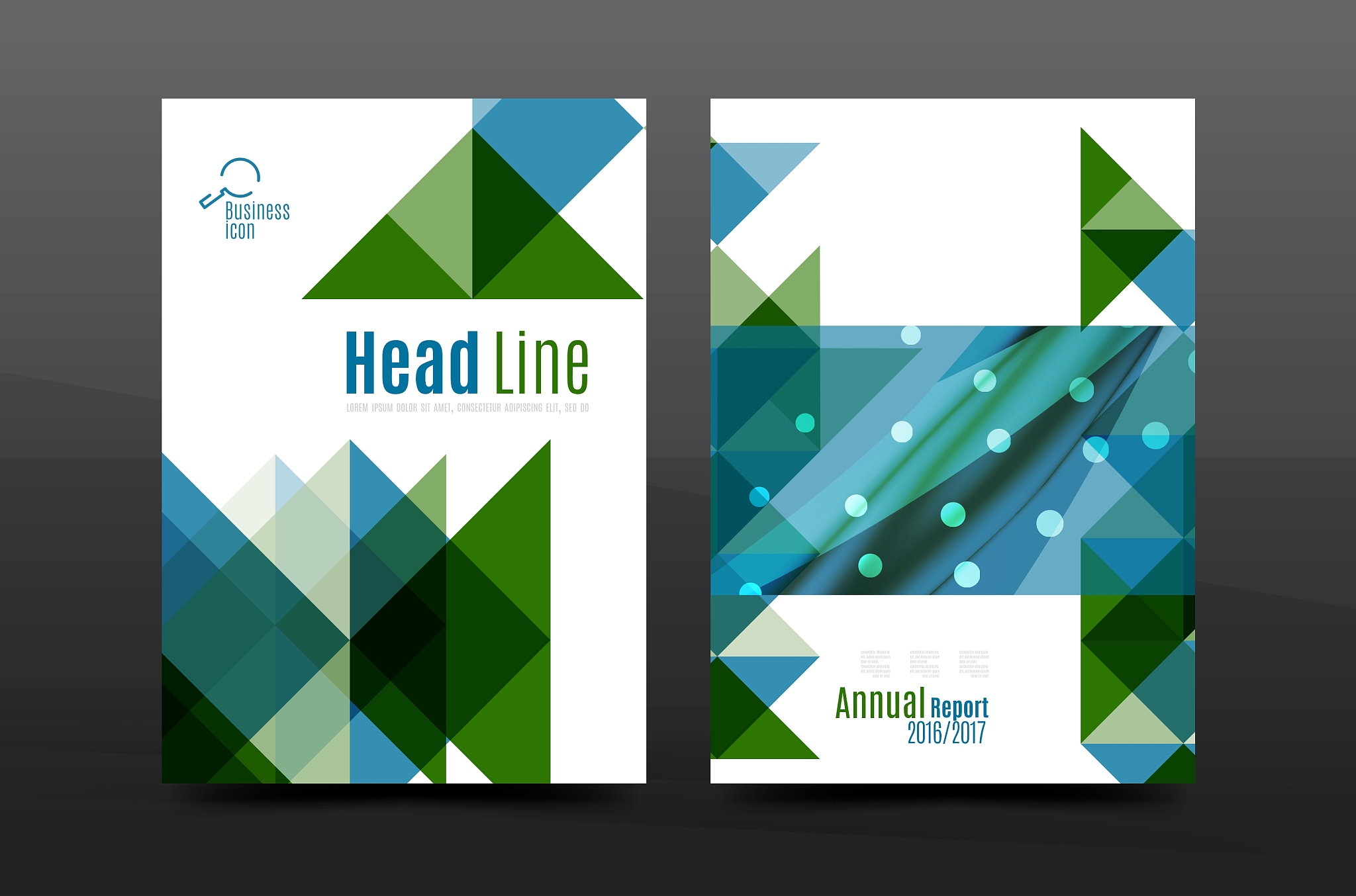 colorful geometry design annual report a4 cover