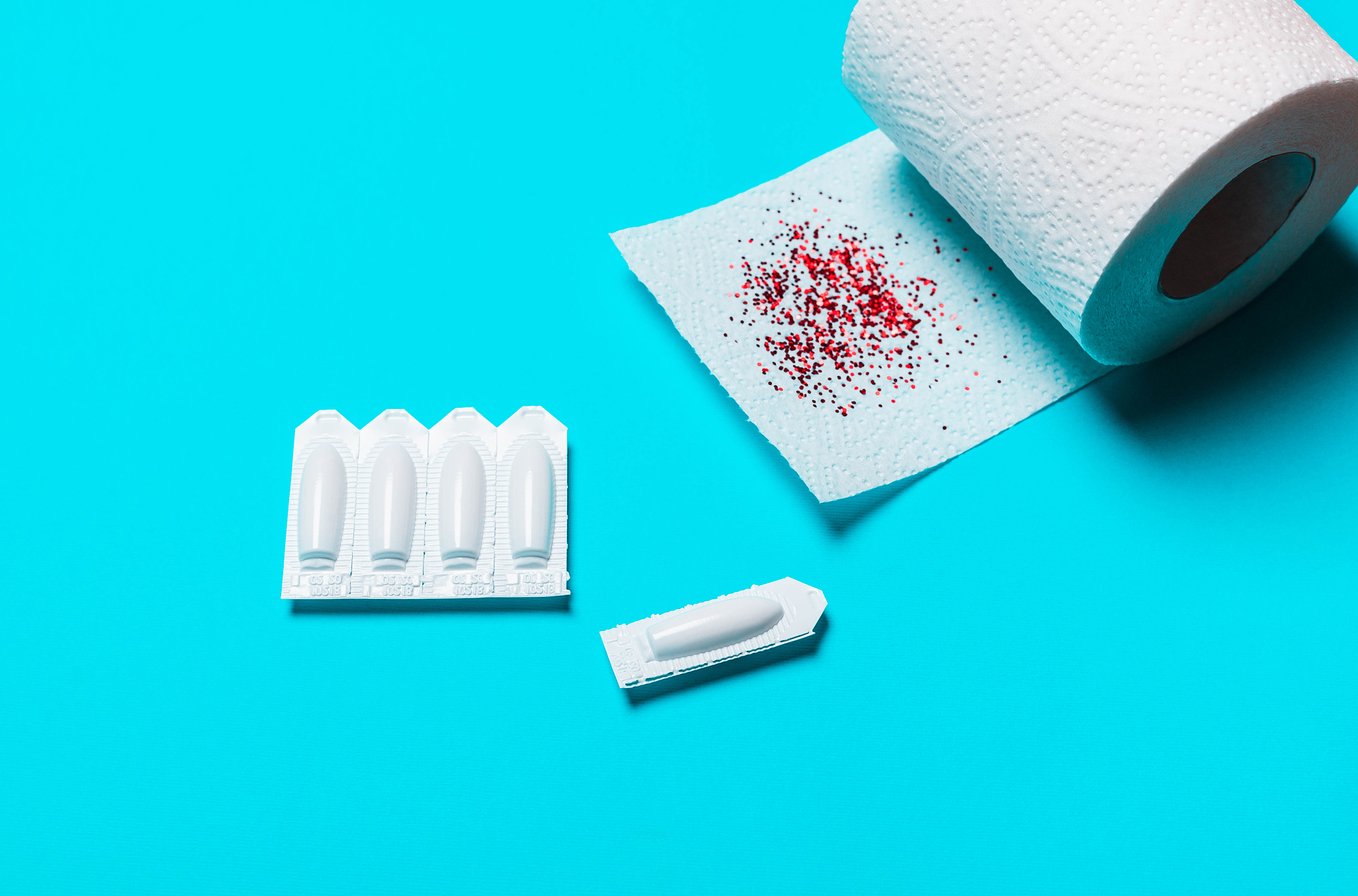 suppository and toilet paper , for the treatment of hemorrhoids