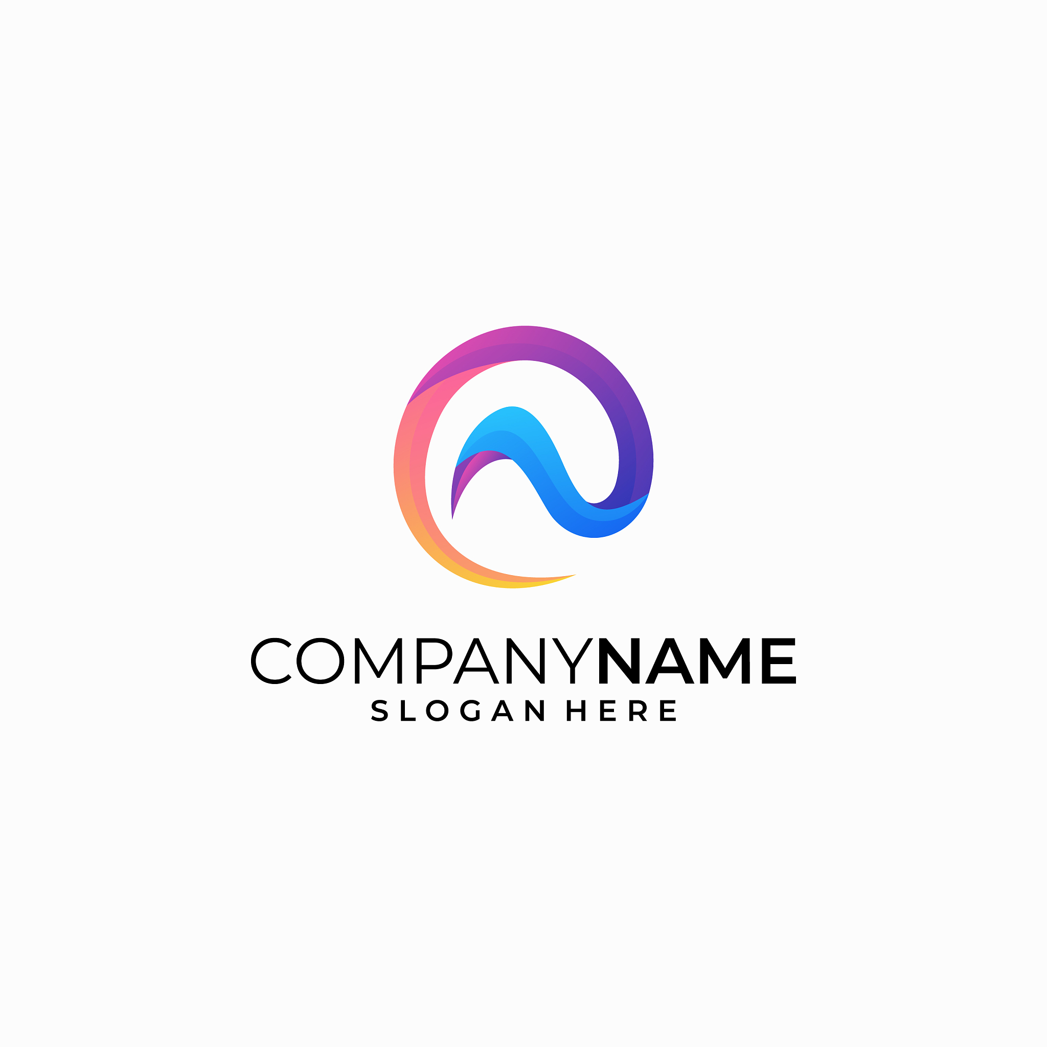 letter n color concept design template