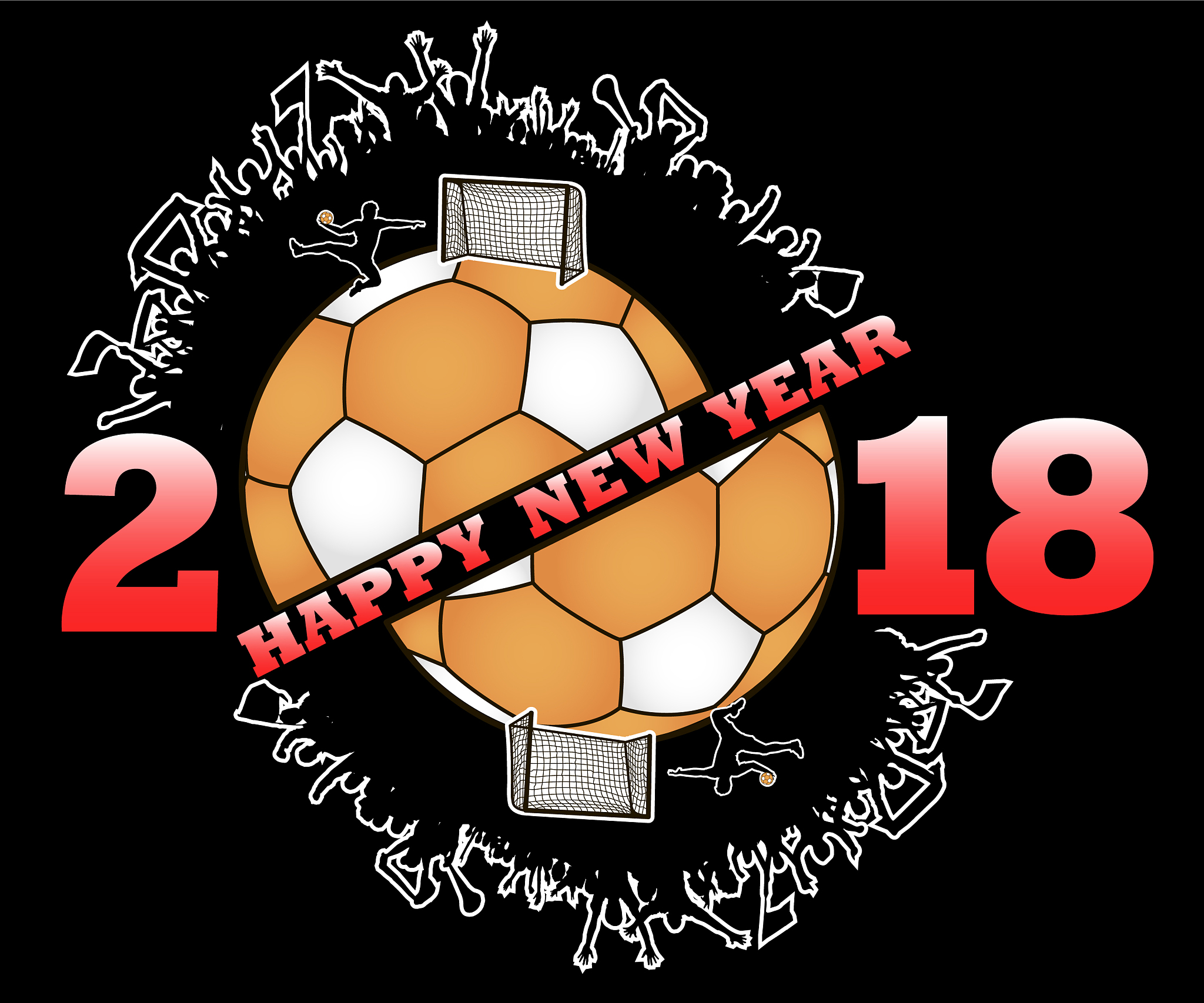 happy new year and handball ball