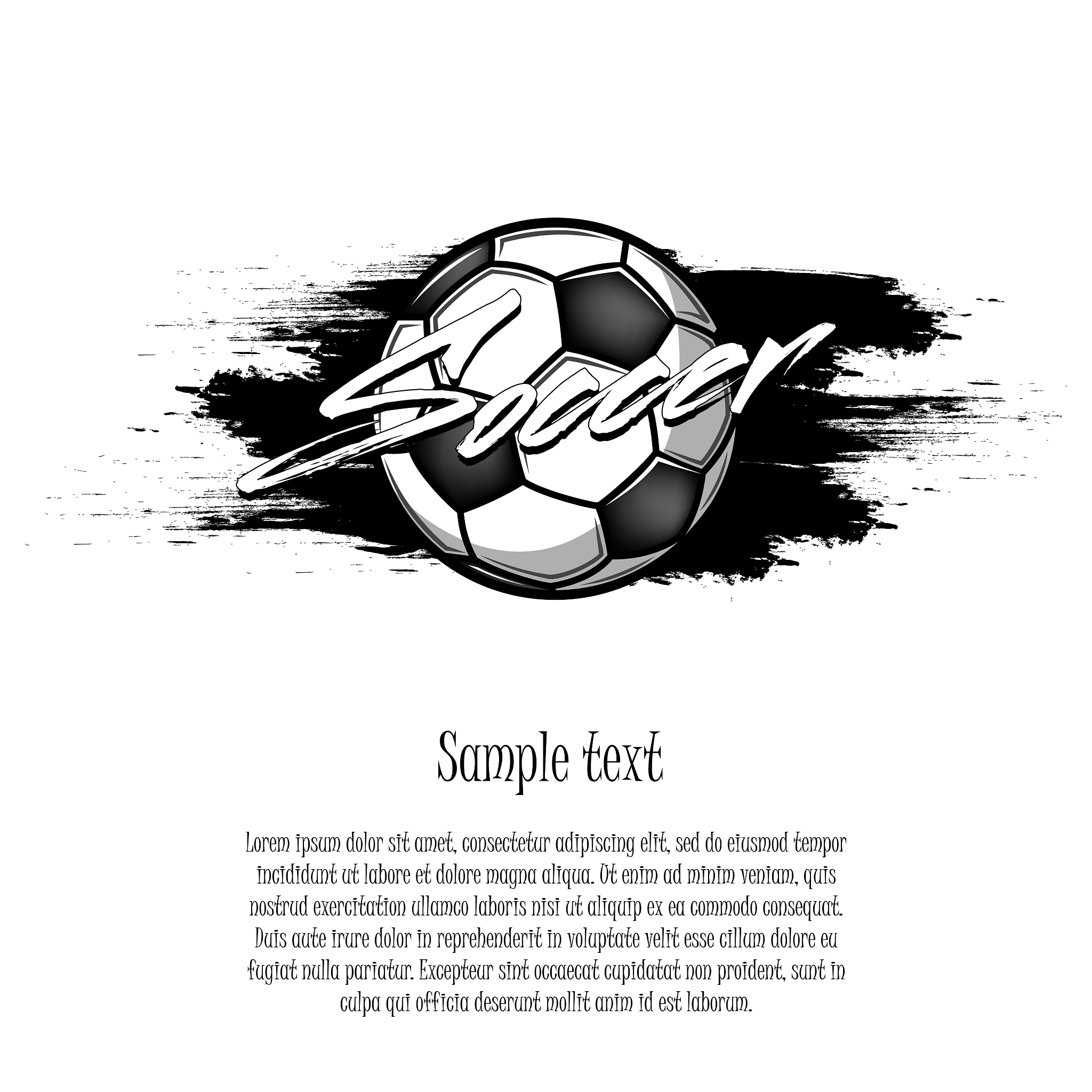 soccer ball on background blots