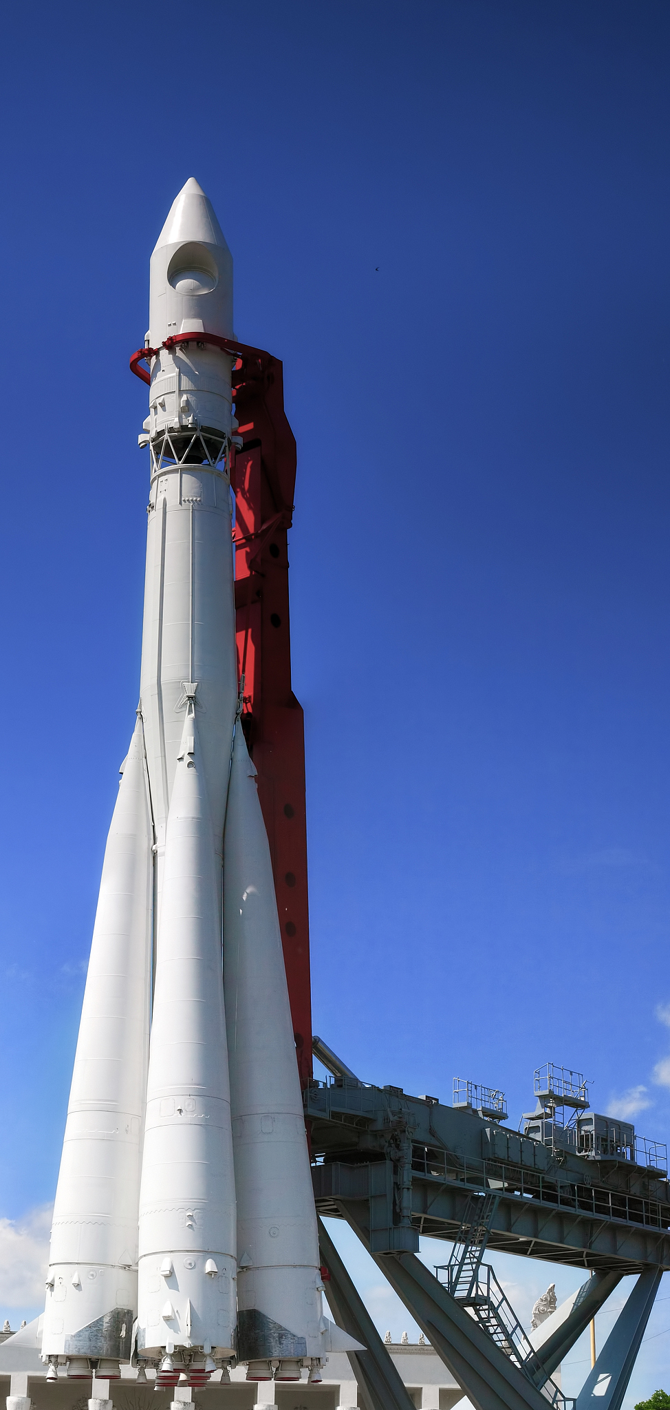 big space rocket  at launching platform