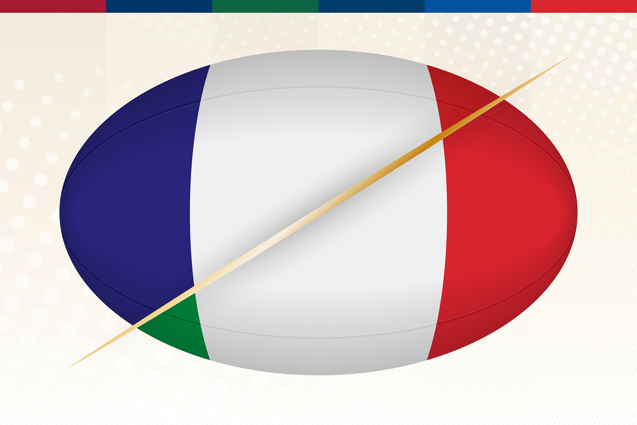 france versus italy, concept for rugby tournament.