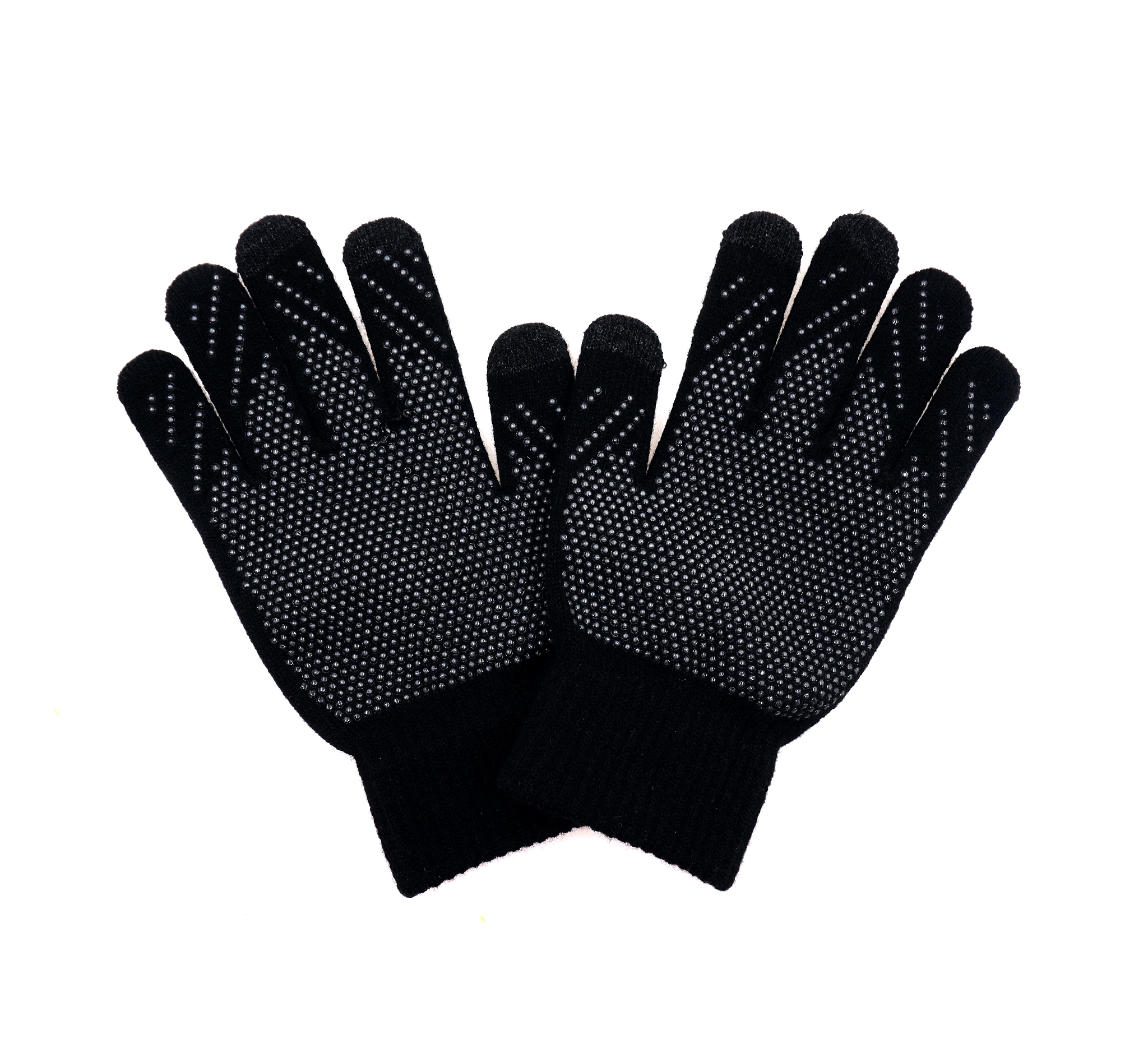 black gloves isolated on white background.