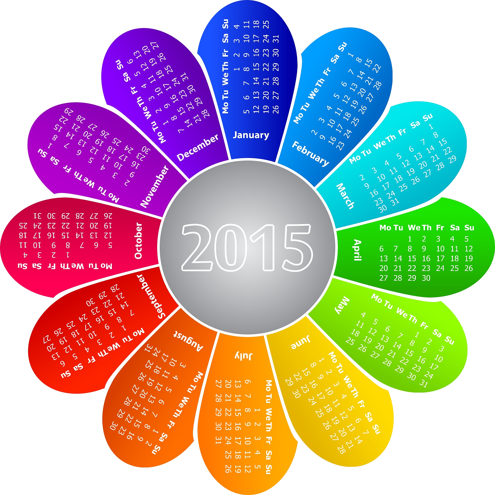 calendar for 2015 year
