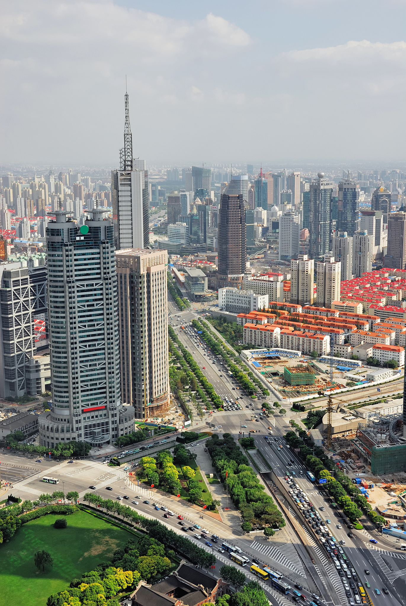 china shanghai pudong aerial view