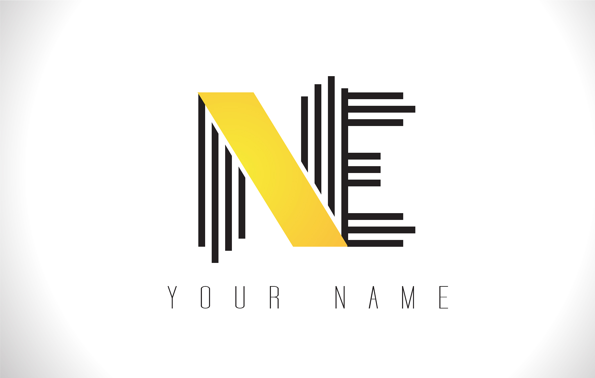 ne black lines letter logo creative line letters