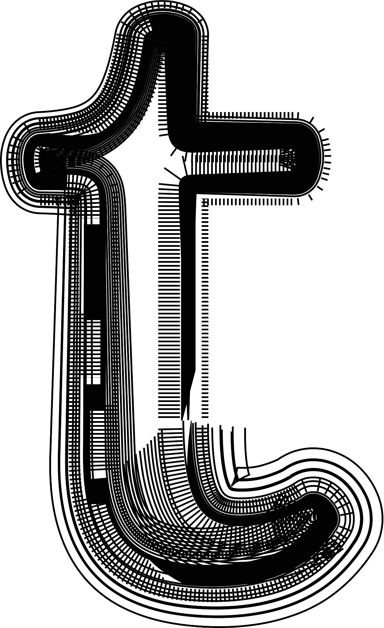 font illustration letter t