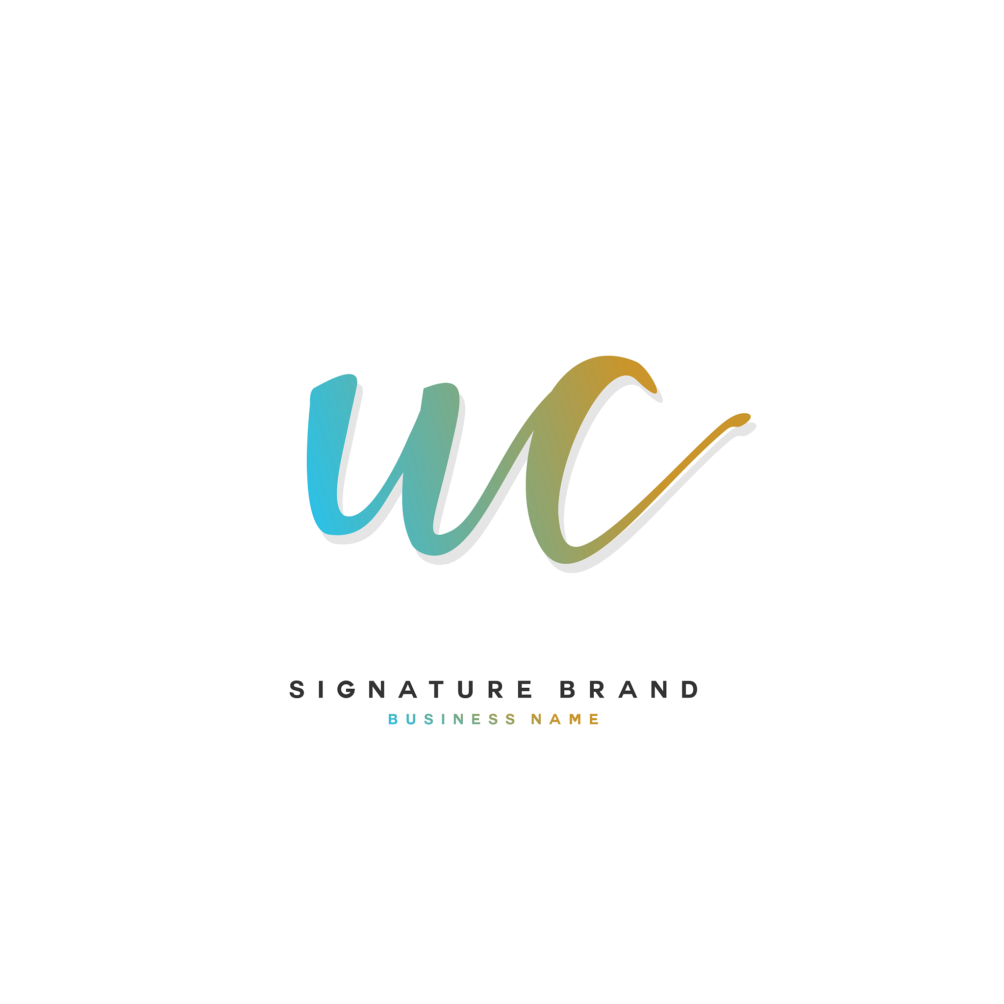 u c uc initial letter handwriting and signature
