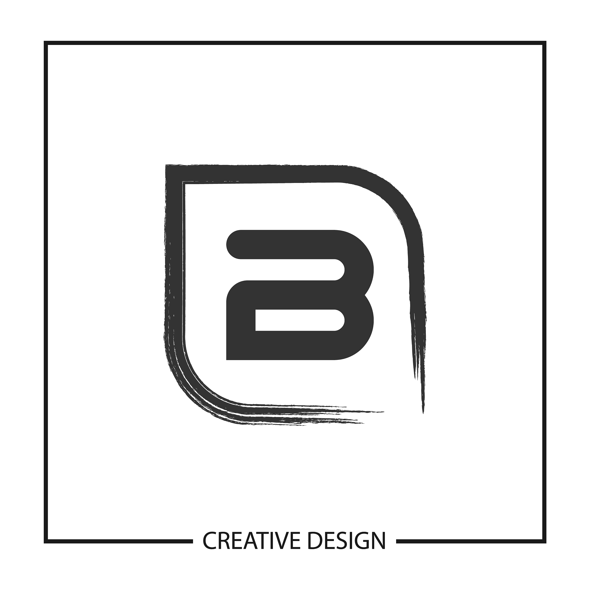 initial letter b logo template design