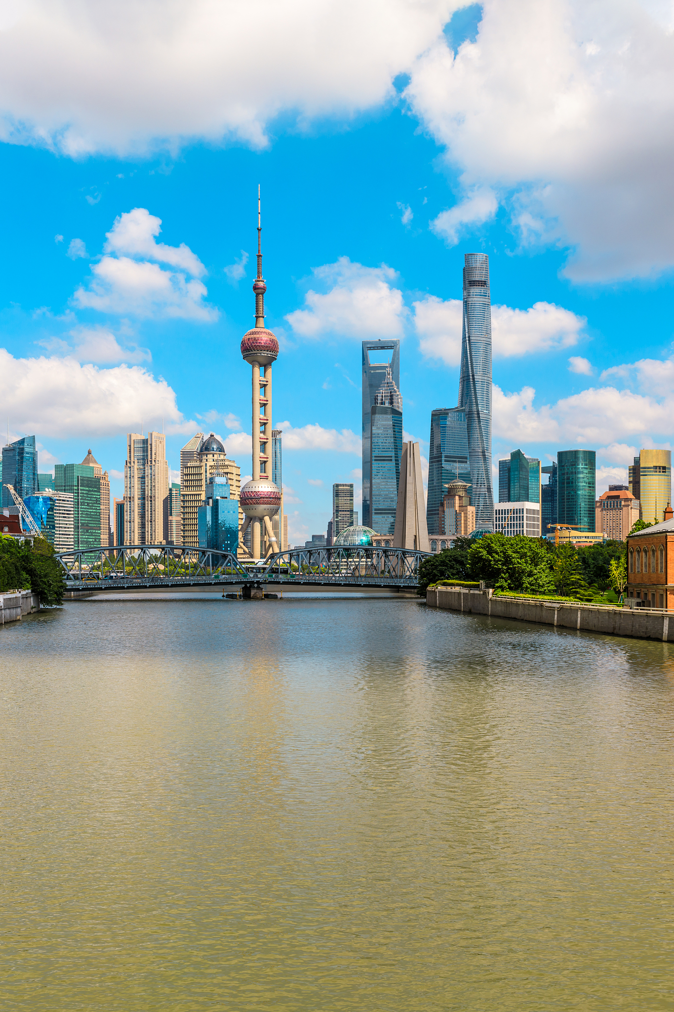 architectural landscape and city skyline in shanghai