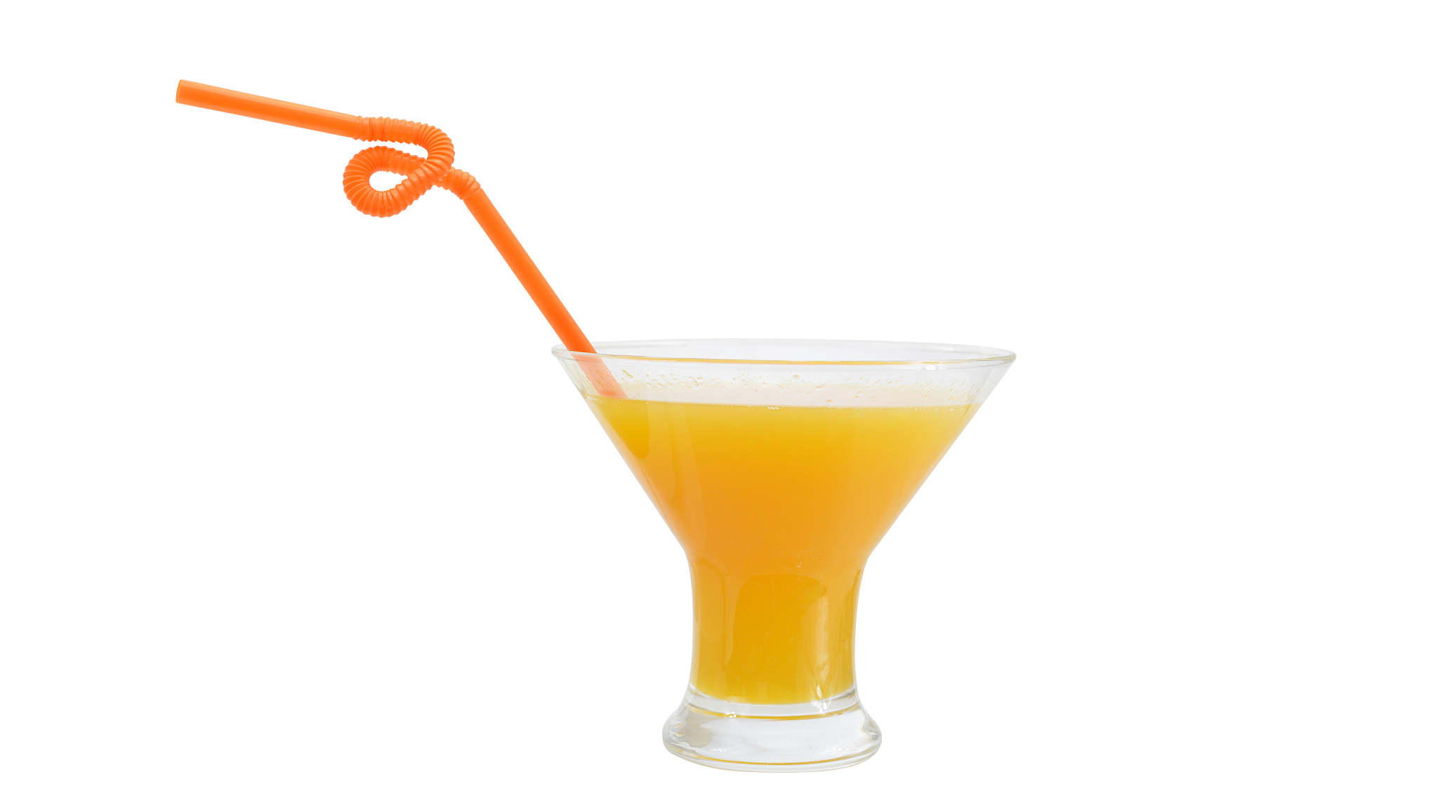 straw in orange juice glass