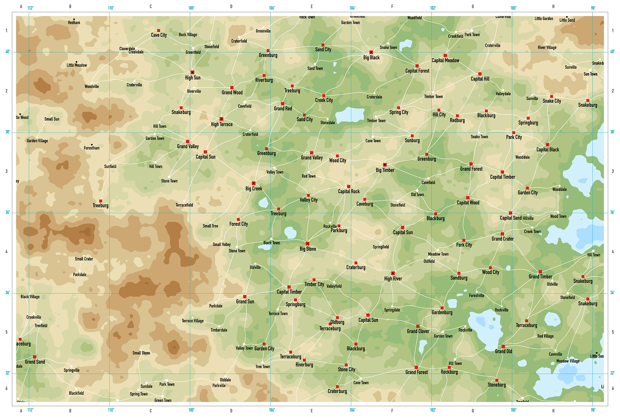 natural color generic topographic map