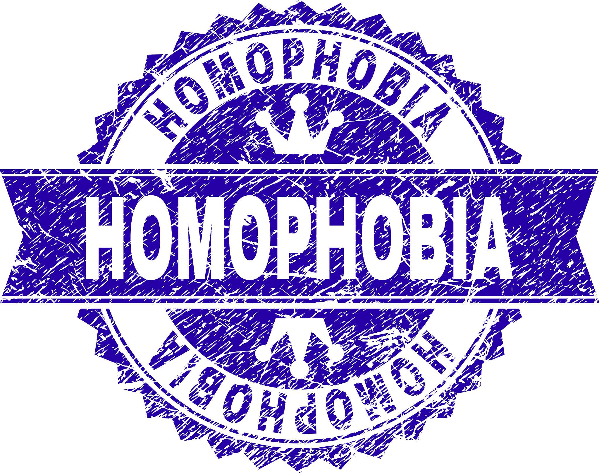 scratched textured homophobia stamp seal with