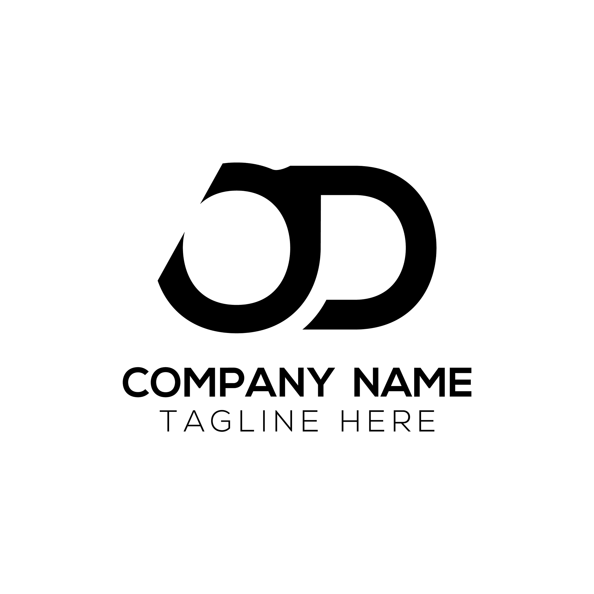 initial simple letter od logo design template