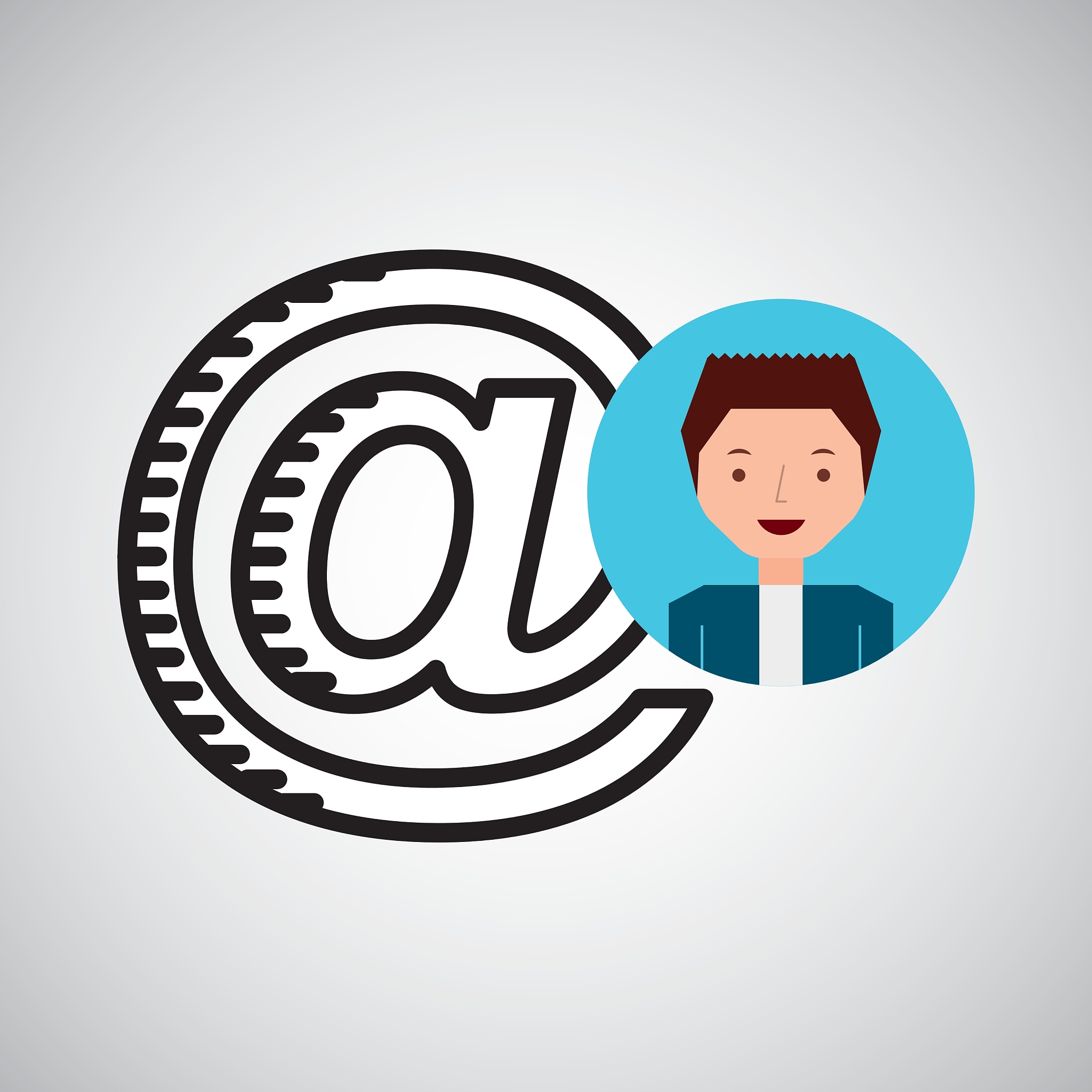 character hand draw mail icon