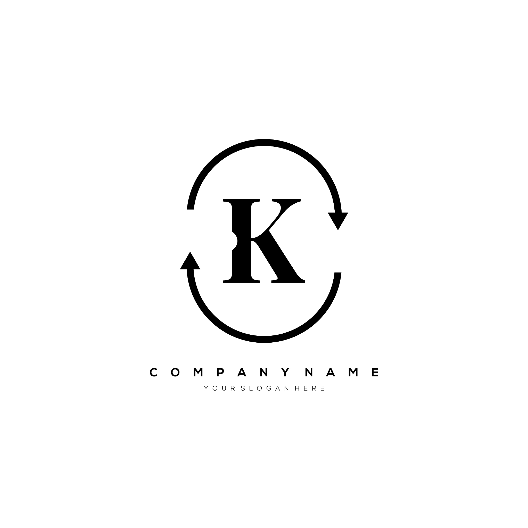 k letter logo template