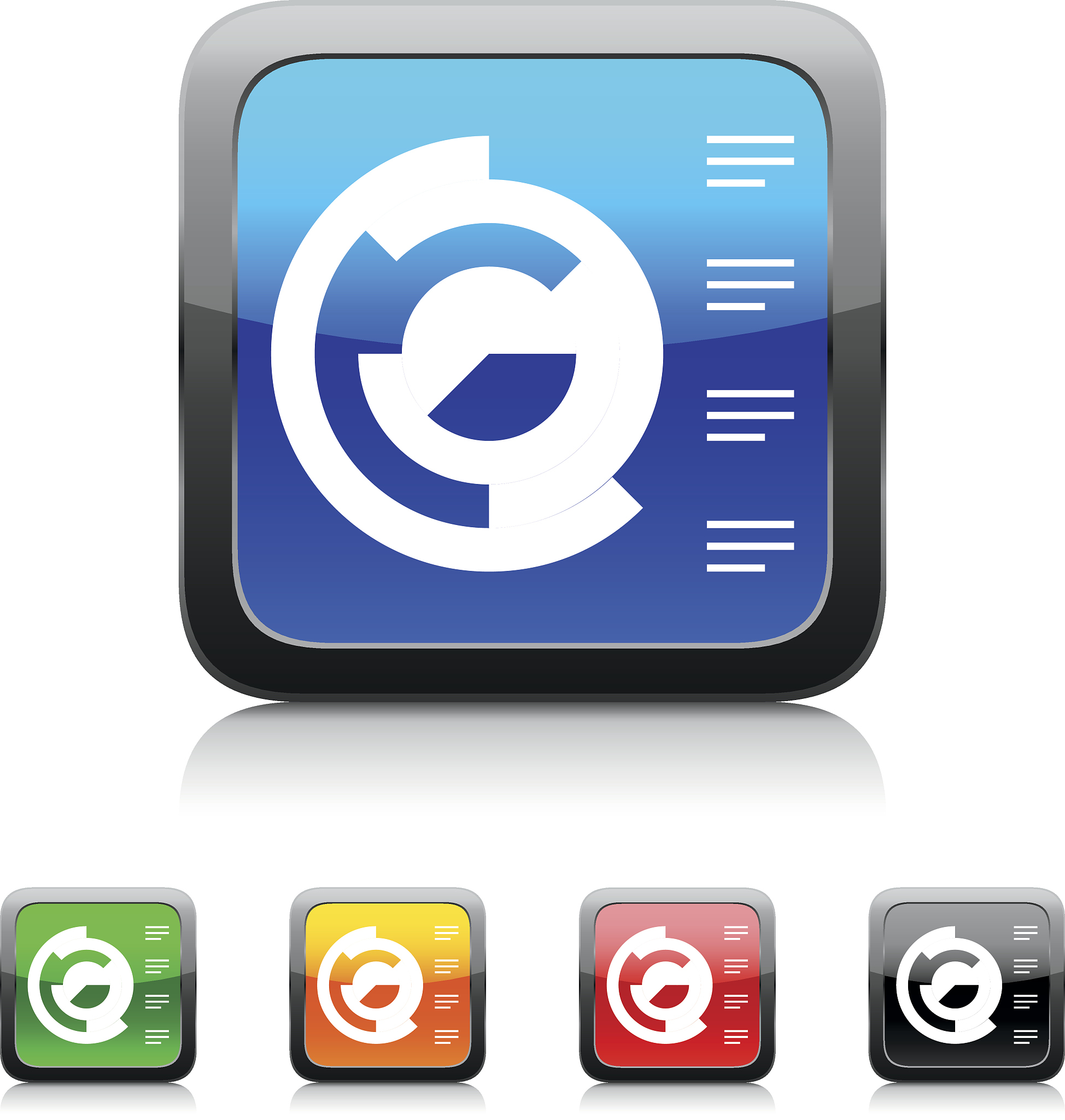 coxcomb chart icon on color buttons.