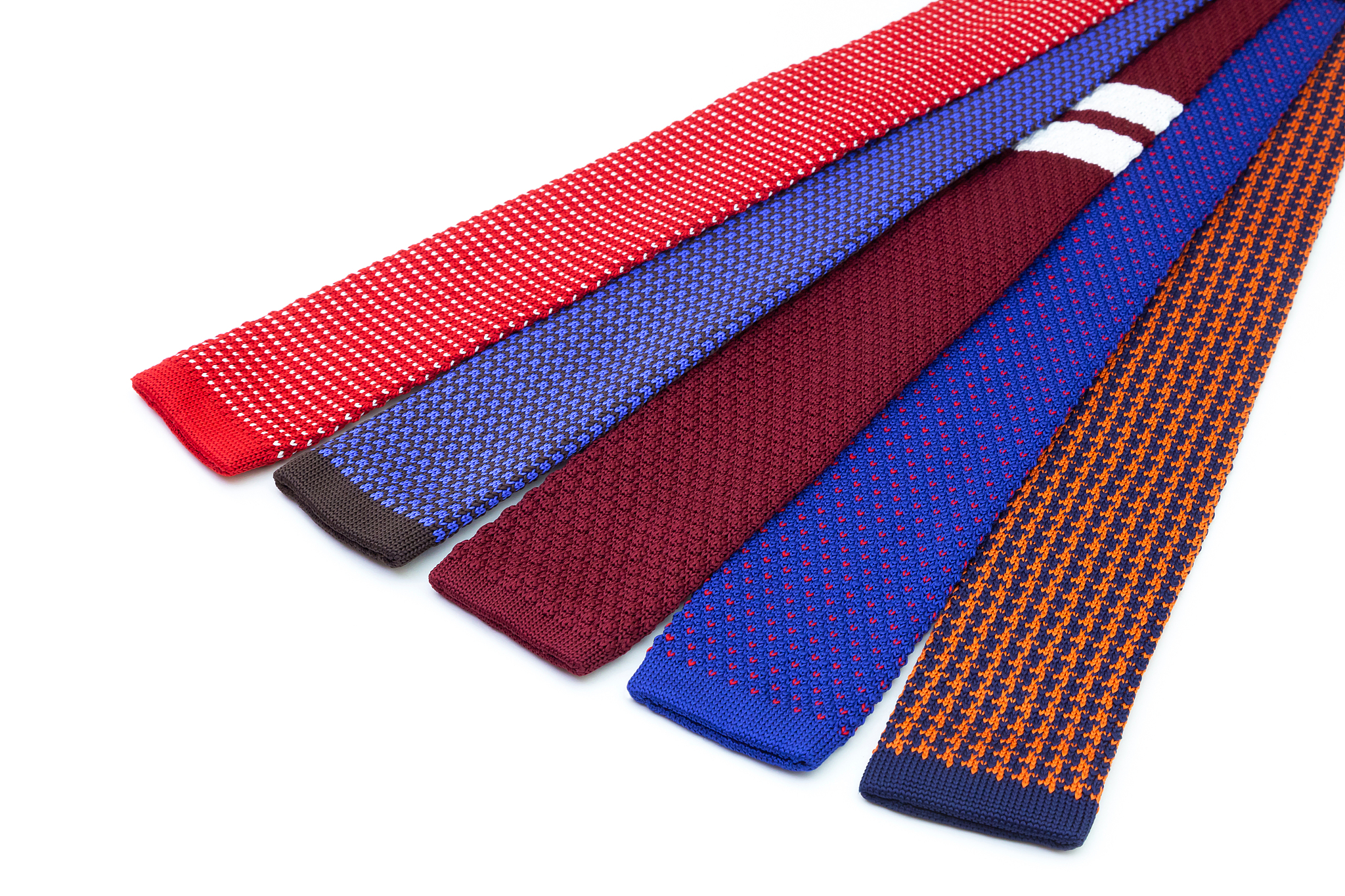 colorful knitted ties