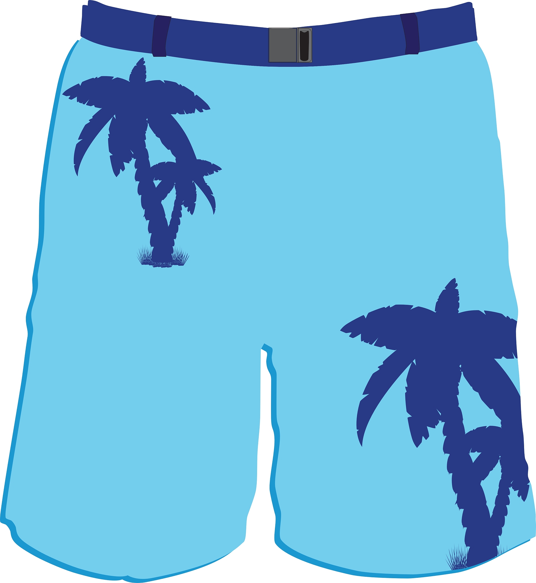 用美式英语写3条关于男士五分裤双口袋松紧腰印花沙滩裤 印花8 XXL的好评以及其好评标题。结果格式为输出格式为：标题+：+好评内容。