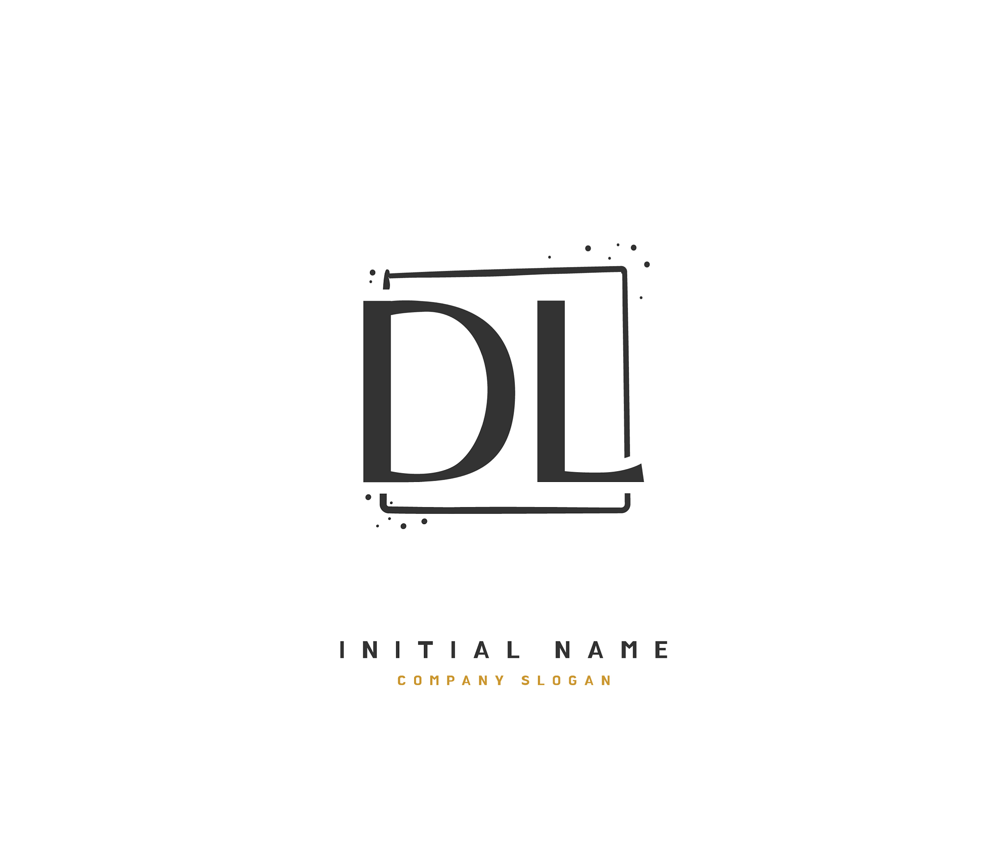 d l dl beauty initial logo handwriting logo of
