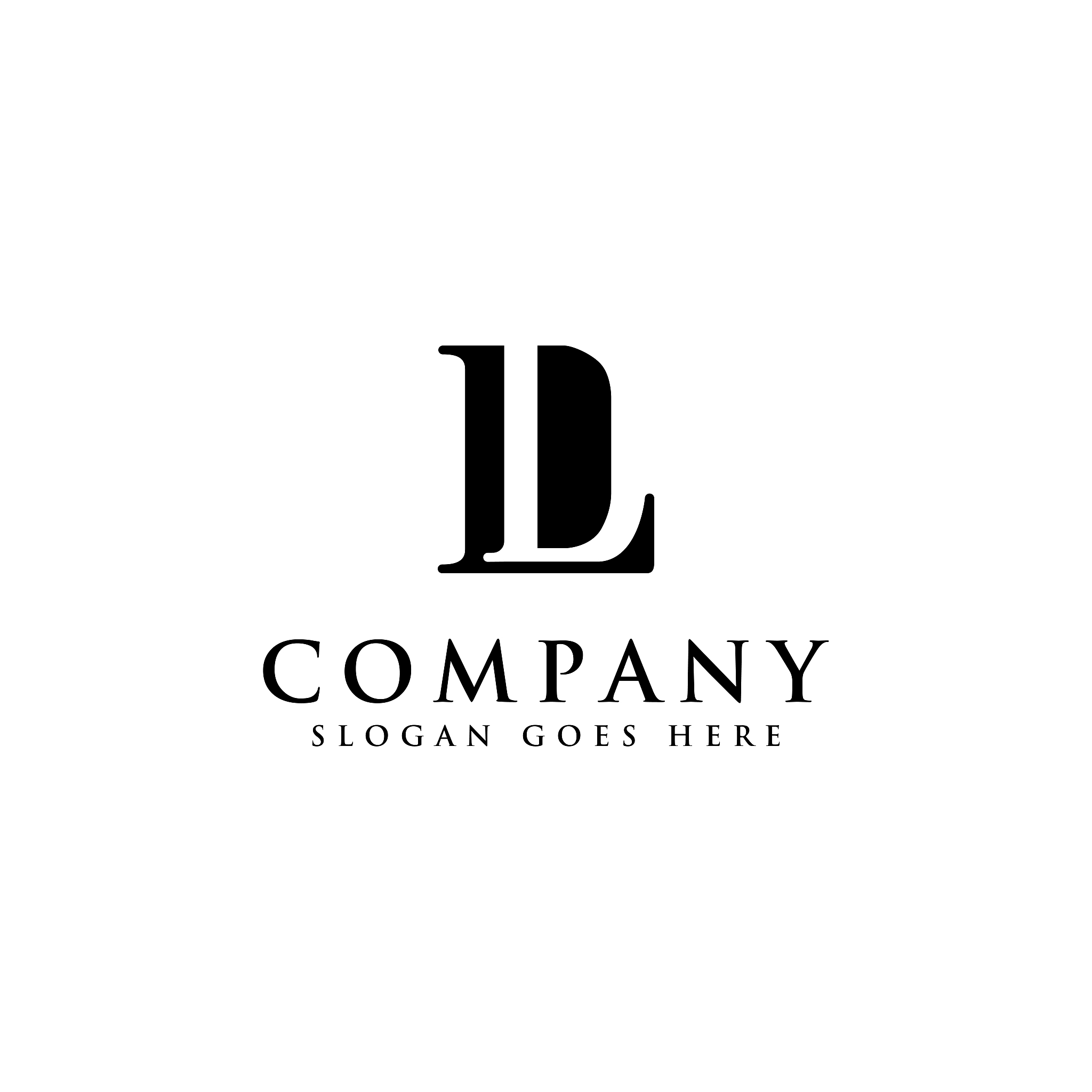 letter d and l monogram vector icon