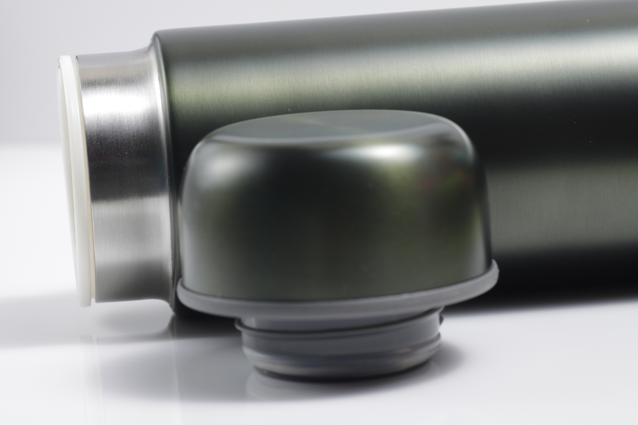 metallic black insulated tumbler on a white isolated background