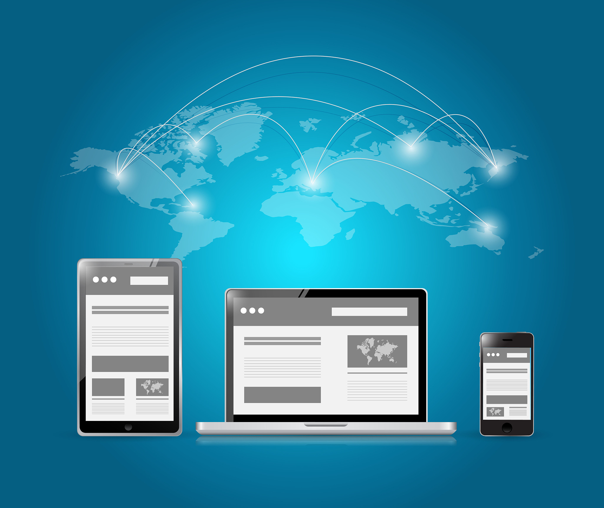web platforms and world connection illustration