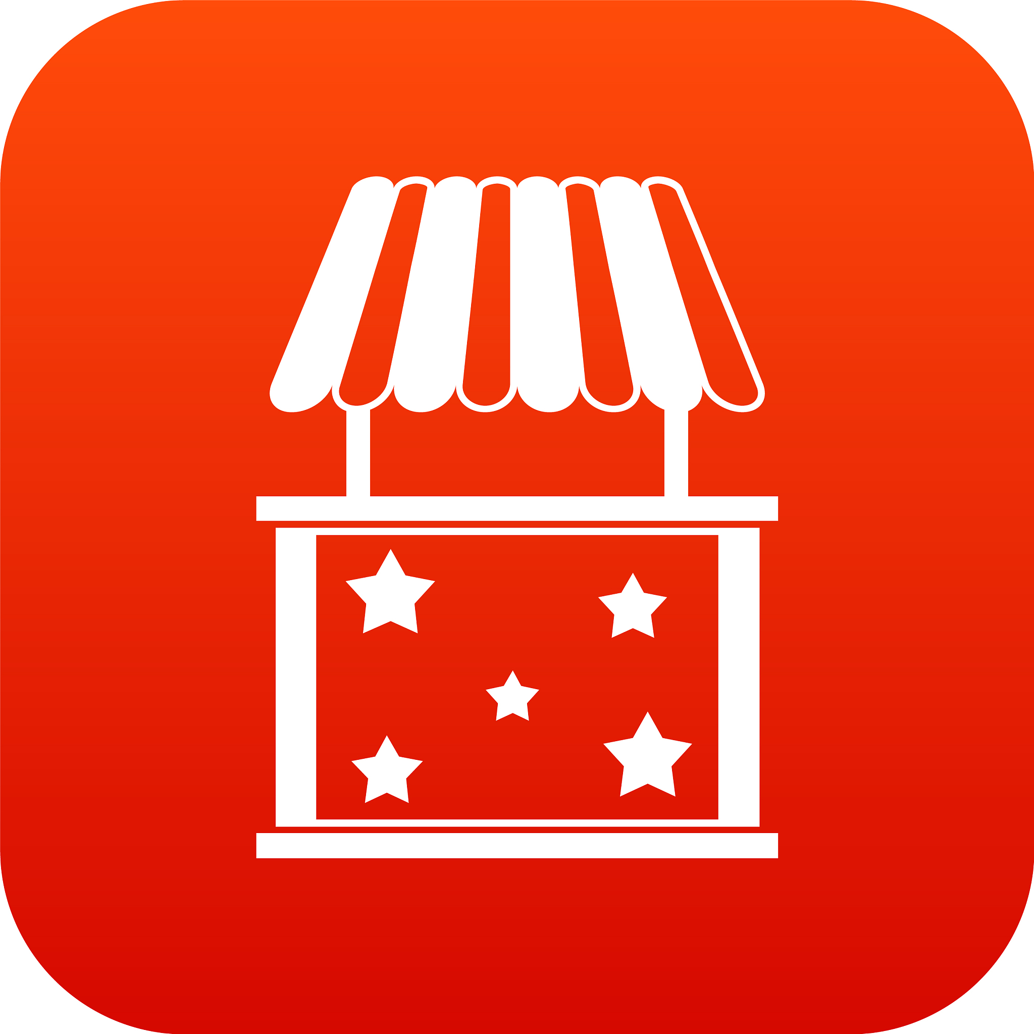 kiosk icon digital red