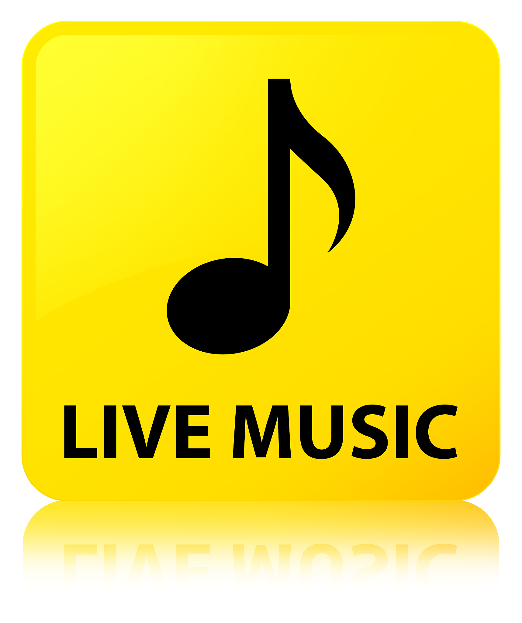 live music yellow square button