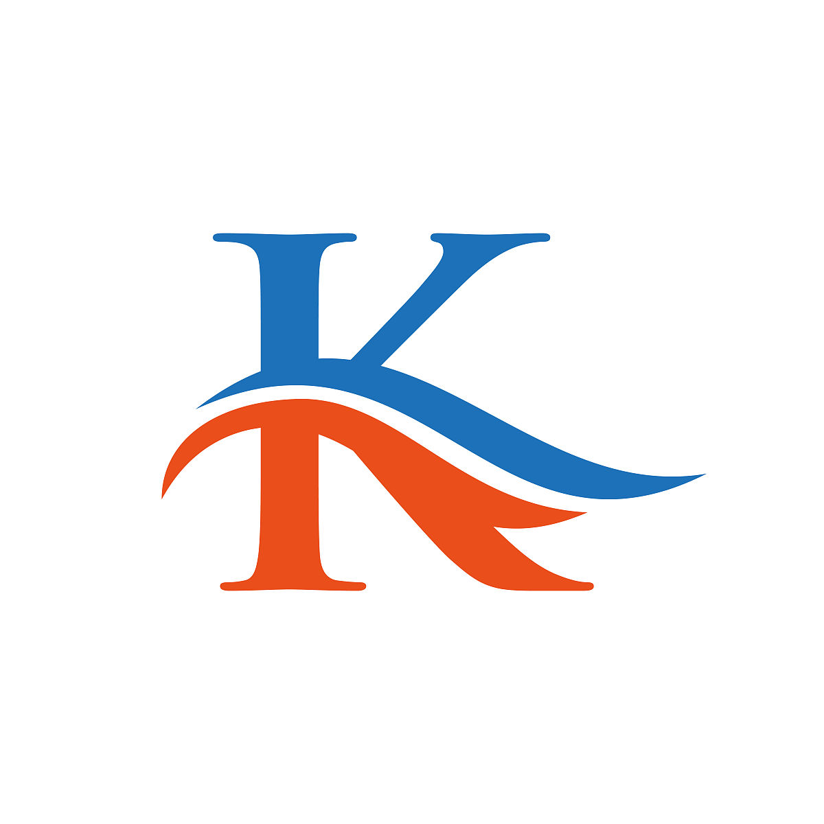 字母k标志图标设计.字母k波标志现代,平坦和极简的商业标志模板