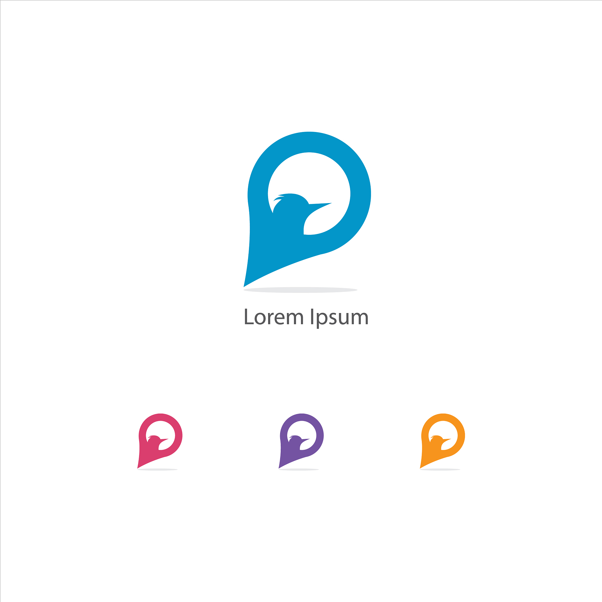 bird location pin logo design