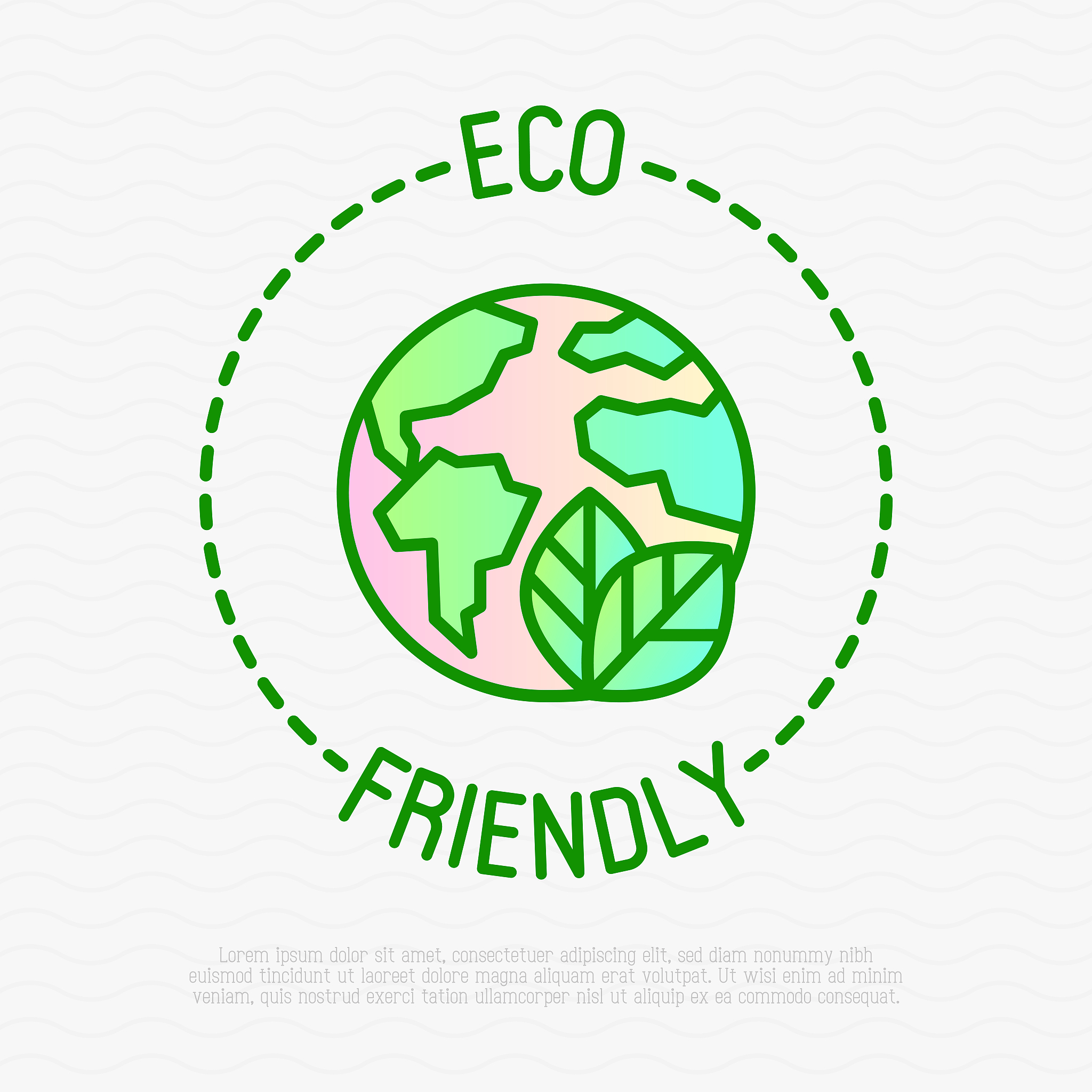eco friendly symbol for packaging. thin line icon with earth and