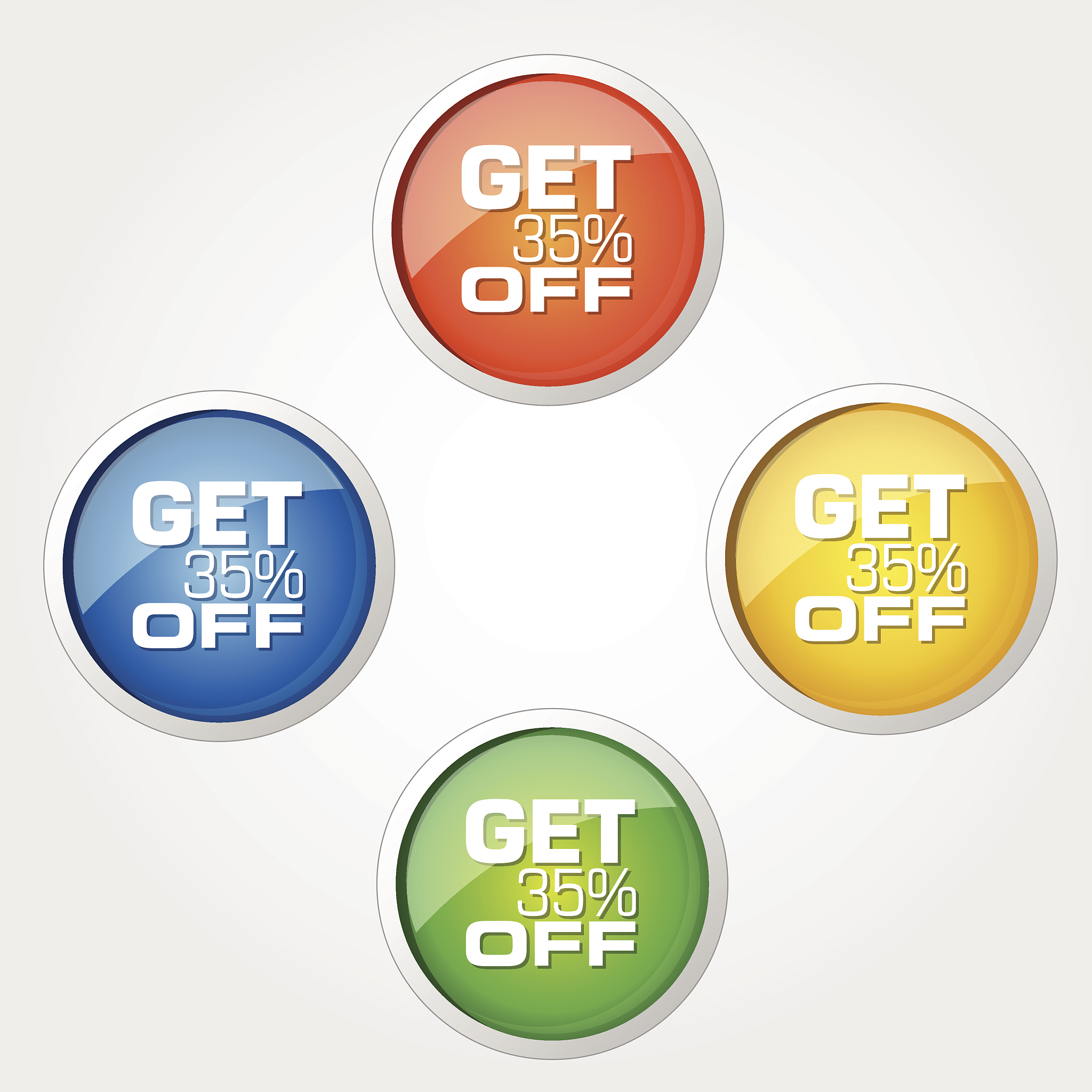 get 35 percent colorful vector icon design