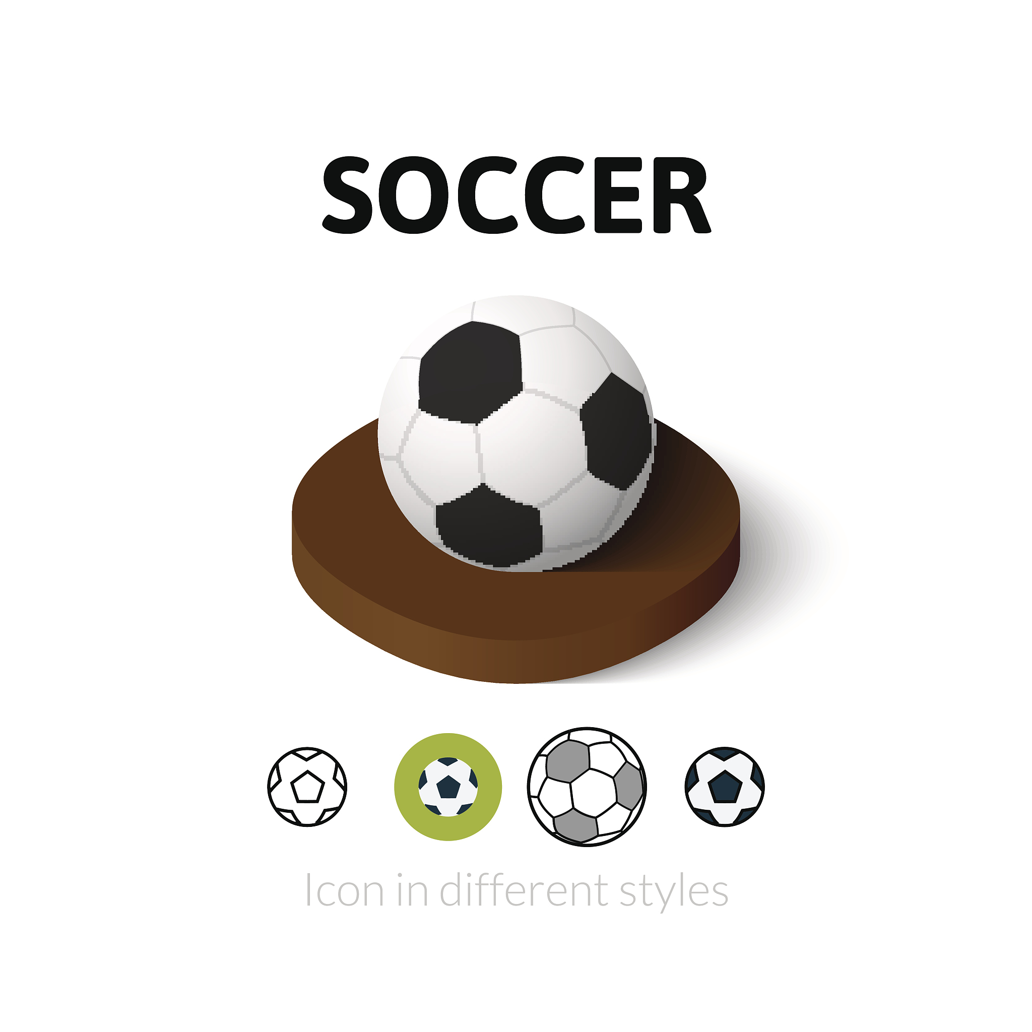 soccer icon in different style