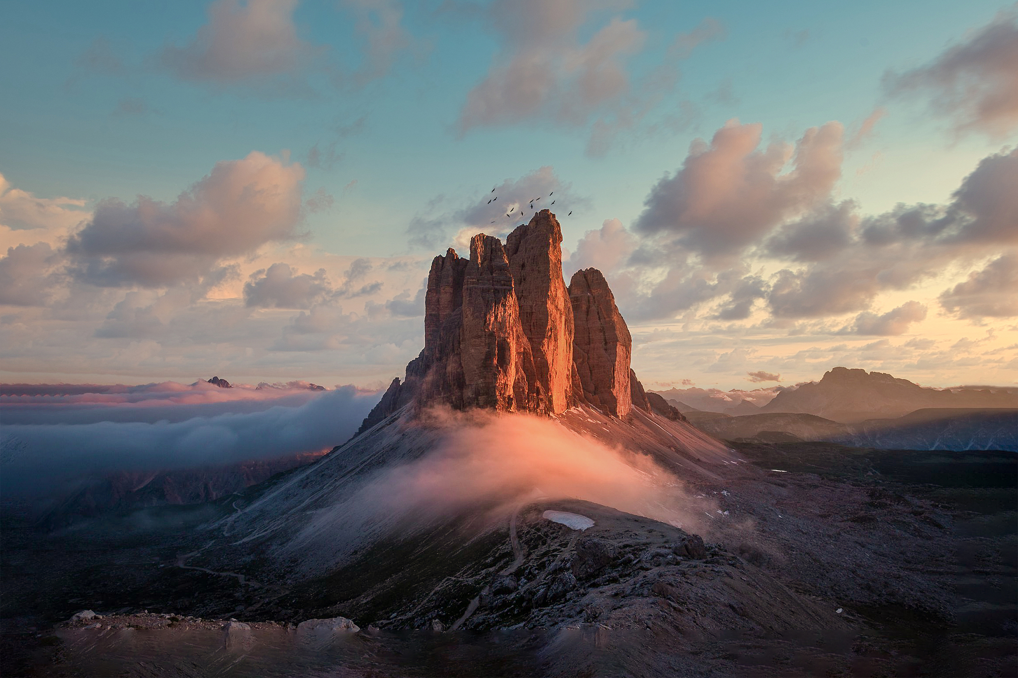 scenic view of landscape against sky during sunset