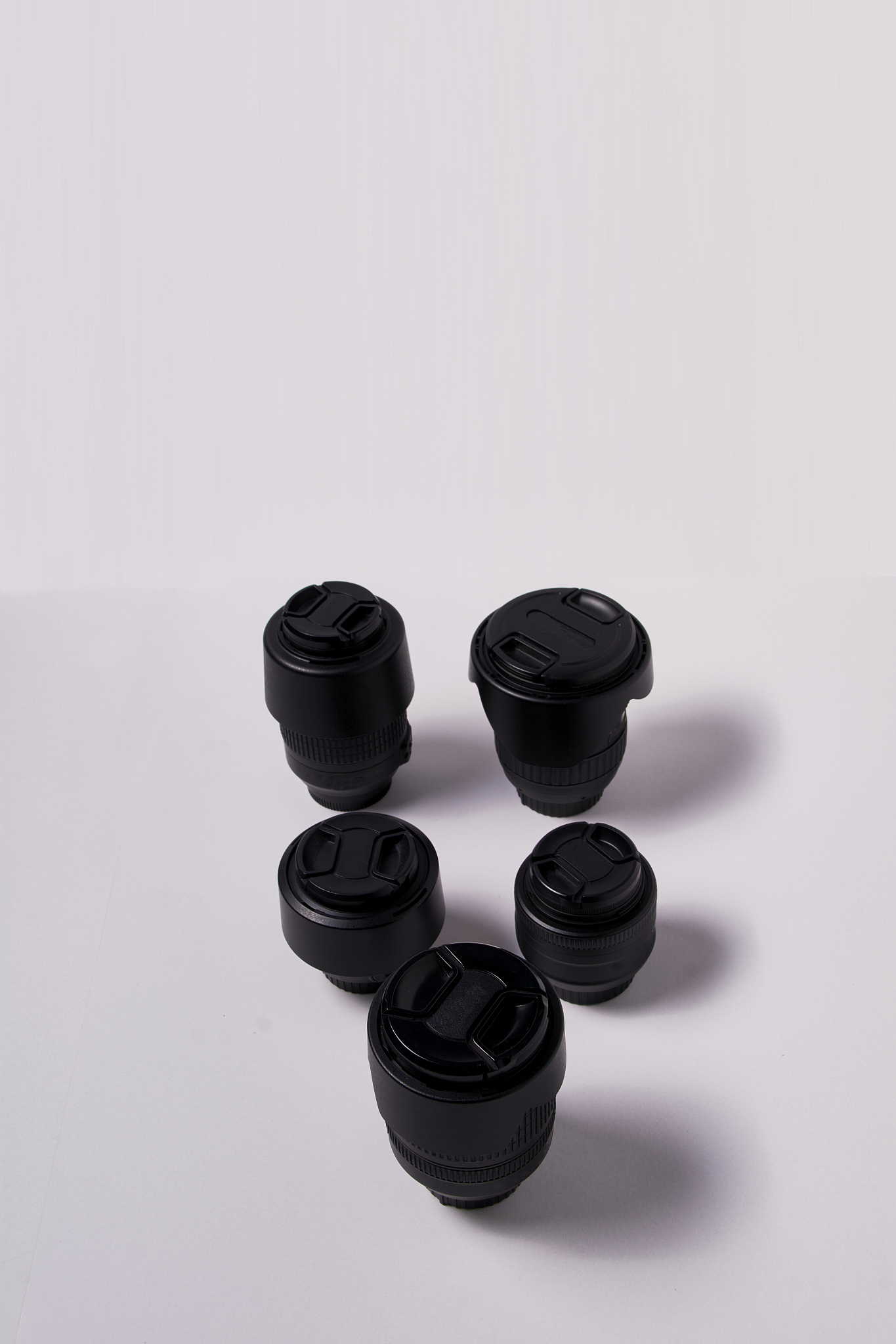 photographic lens on white and clear background,
